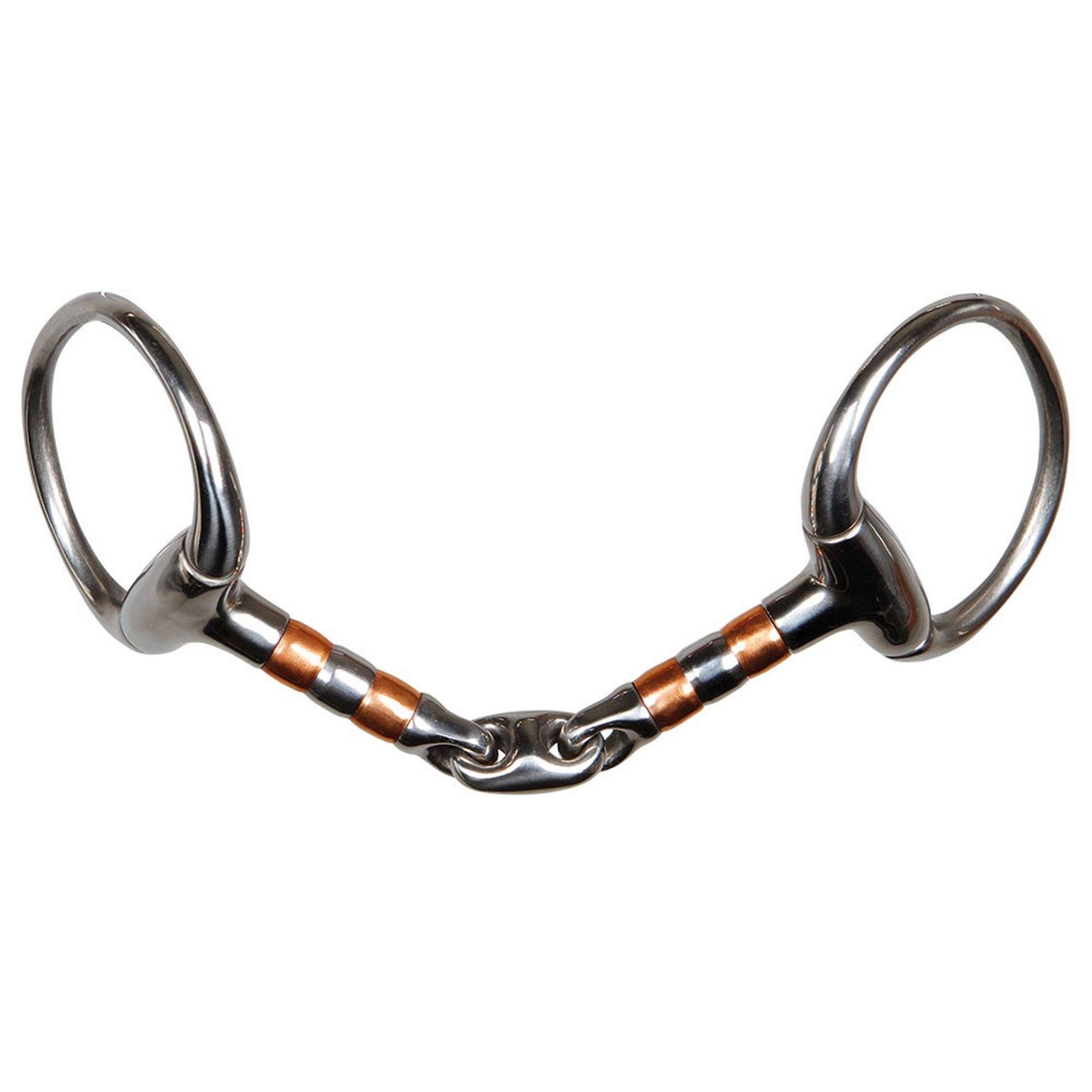 Harry's Horse Wędzidło z wąsami Podwójnie łamane Miedziane rolki 13mm