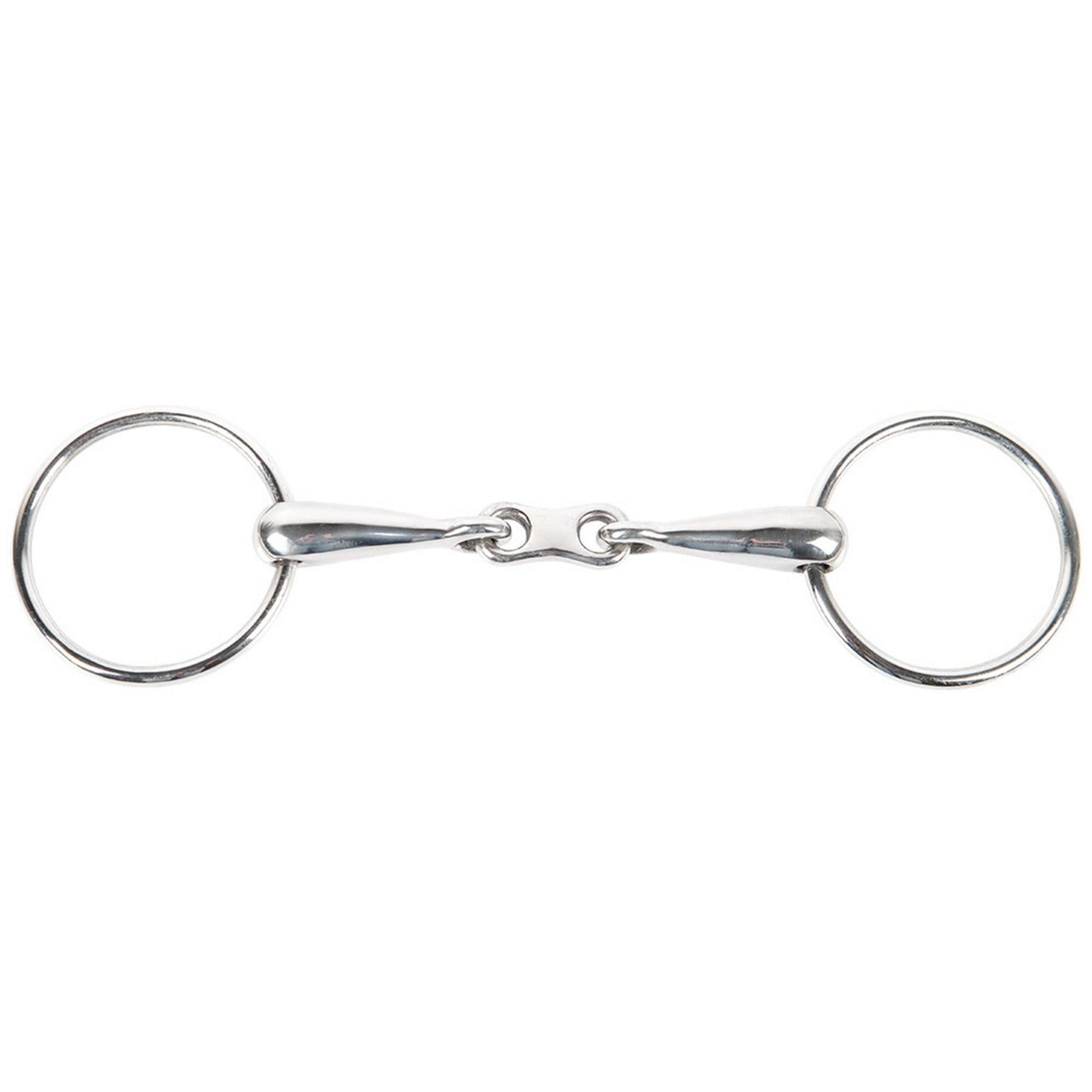 Harry's Horse Wędzidło z ruchomymi kółkami Podwójnie łamany Płaski Ogniwo 16mm