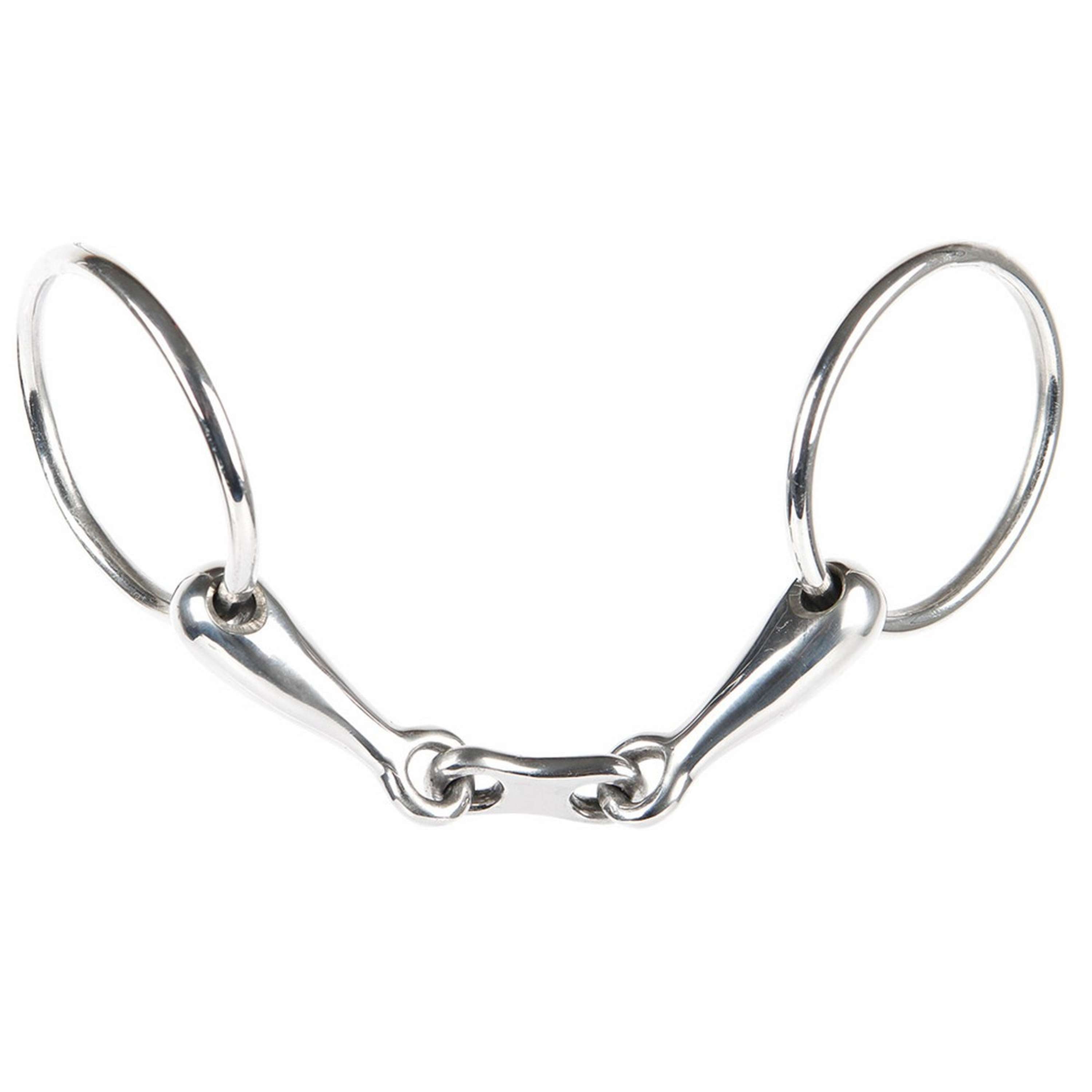 Harry's Horse Wędzidło z ruchomymi kółkami Podwójnie łamany Płaski Ogniwo 16mm