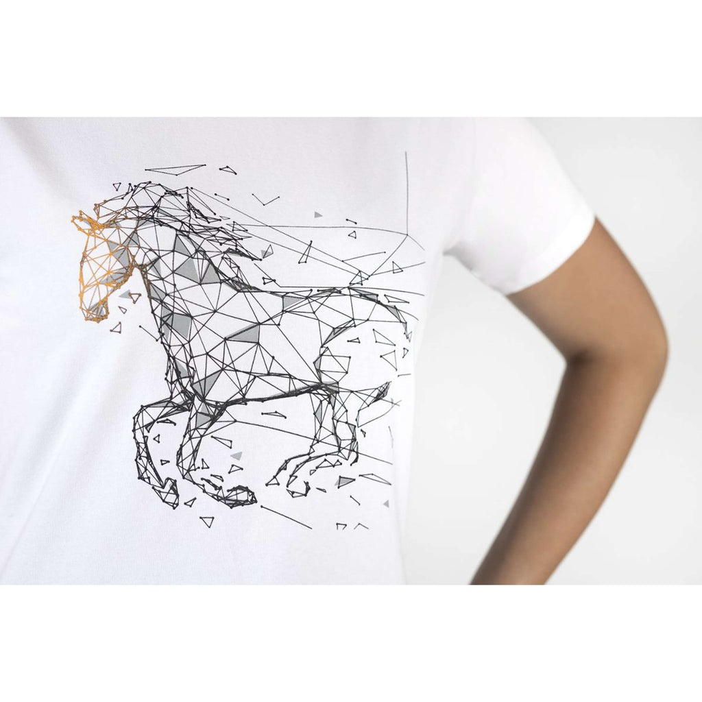 HKM Koszulka Geometrical Horse Biała