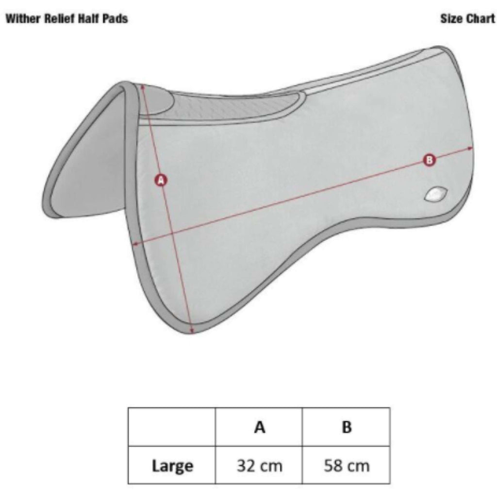 LeMieux Podkładka pod siodło Wither Relief Memory Foam Half Szara