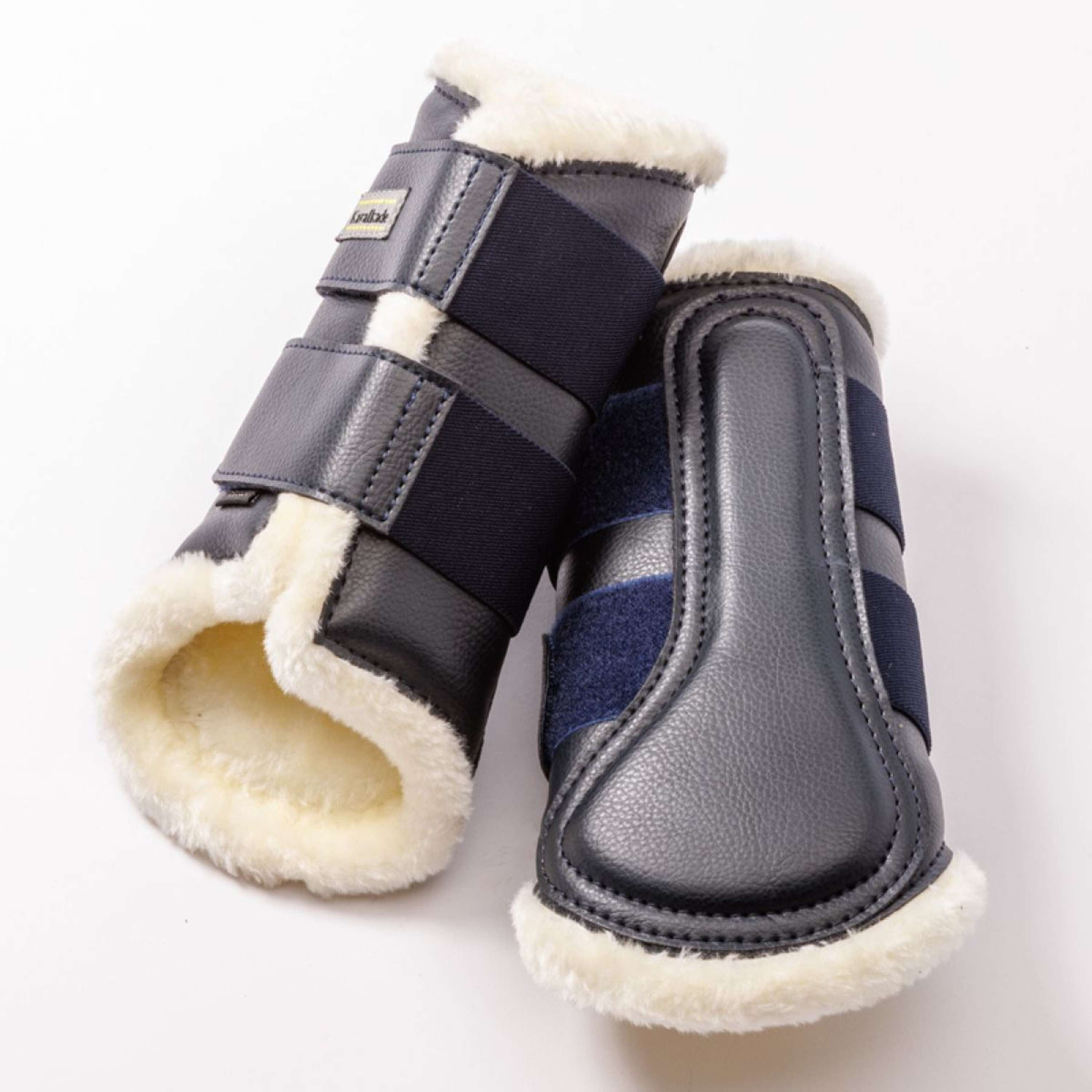 Kavalkade Ochraniacze ujeżdżeniowe anatomiczne Faux Fur granatowy/beżowy