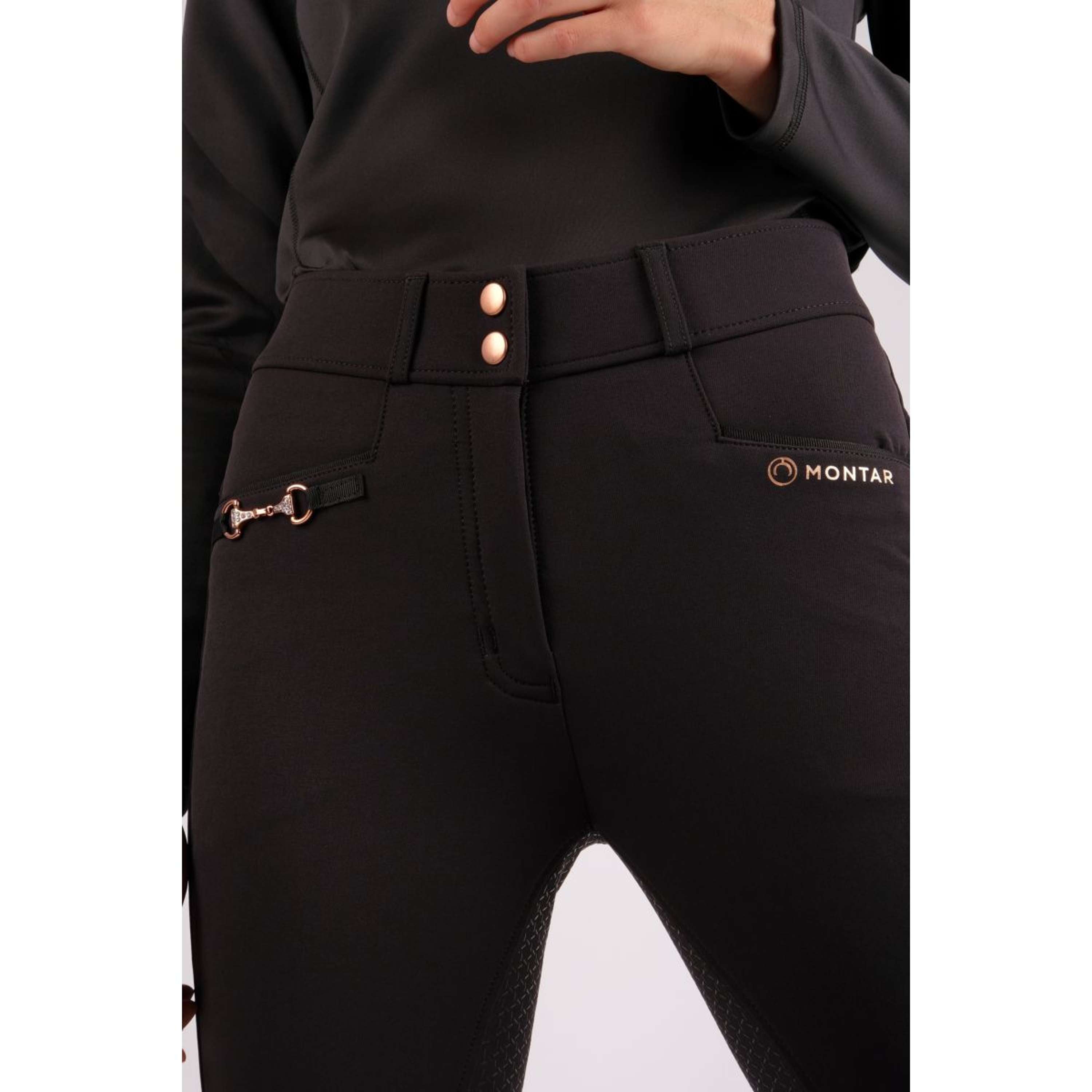Montar Bryczesy Molly Rosegold Highwaist Full Grip Czarny
