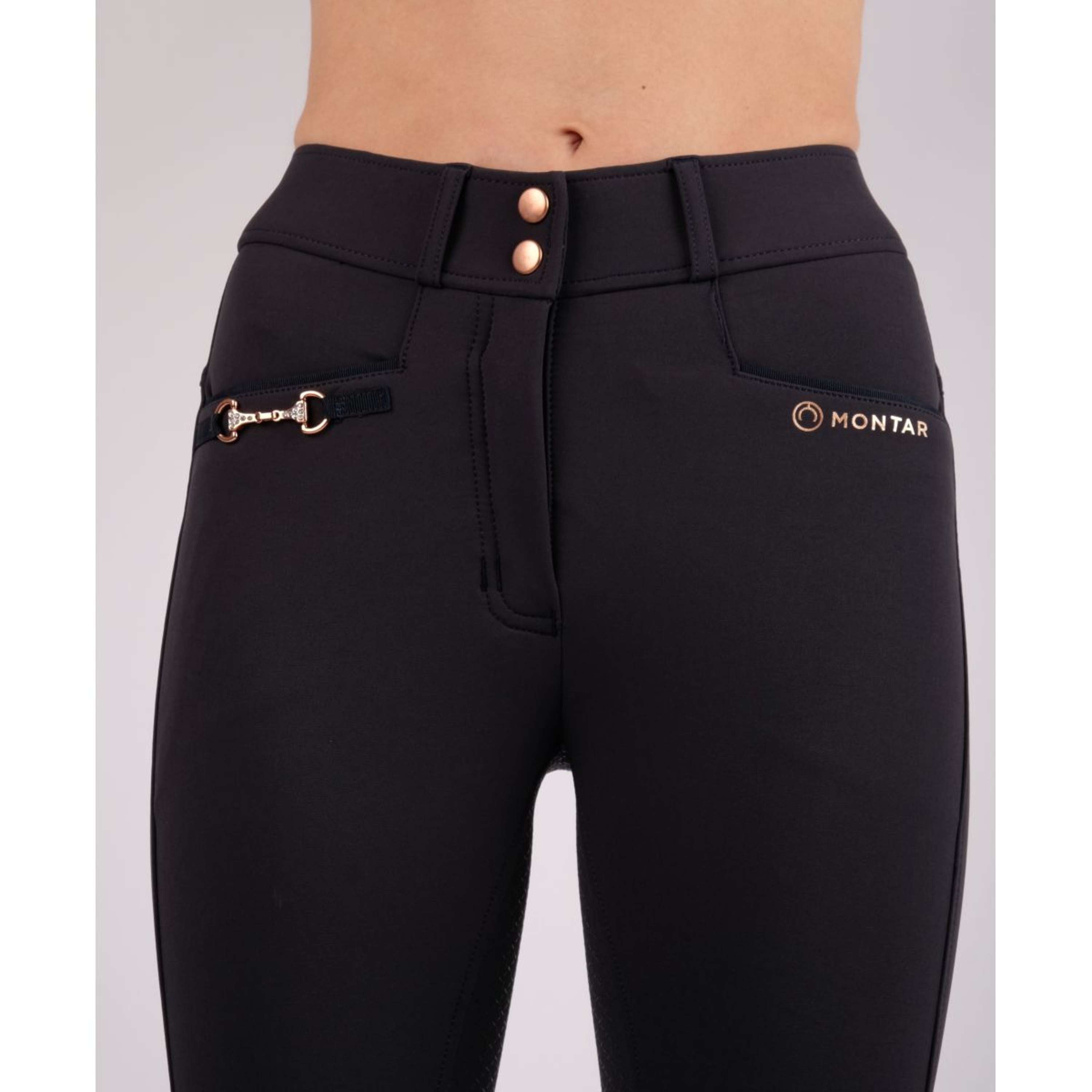 Bryczesy jeździeckie Montar Molly Highwaist Full Grip granatowe