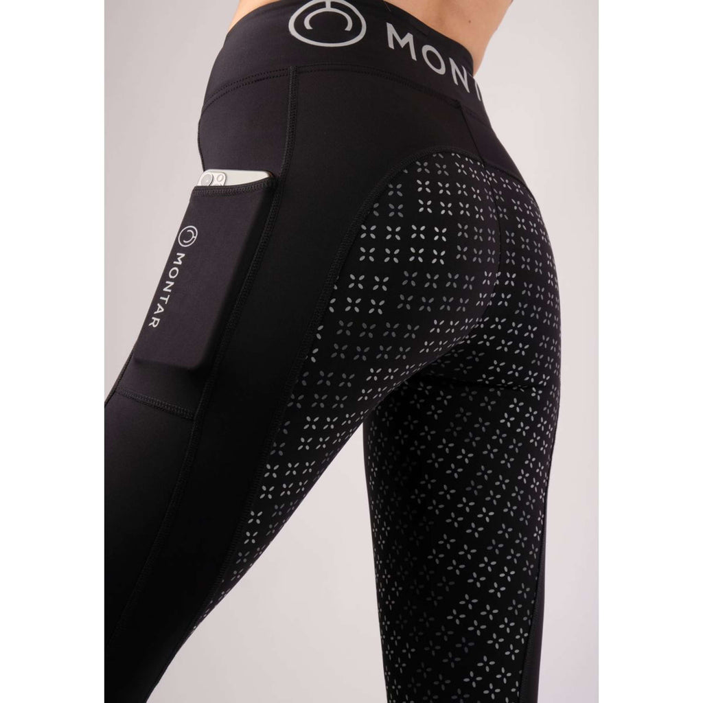 Montar Legginsy Jeździeckie Selena Pull On Full Grip Czarny
