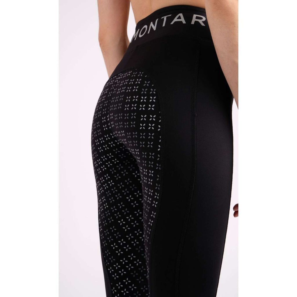 Montar Legginsy Jeździeckie Selena Pull On Full Grip Czarny