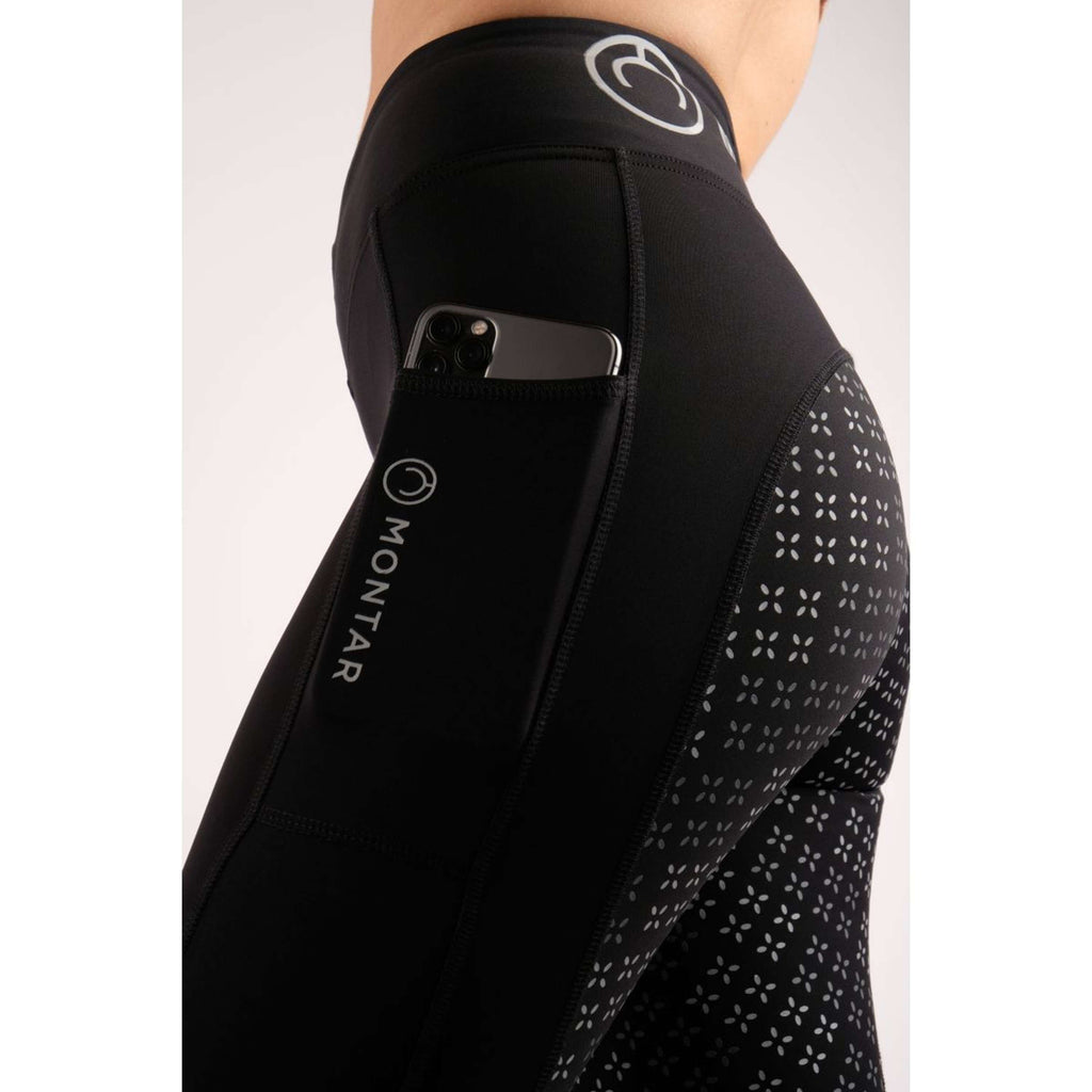 Montar Legginsy Jeździeckie Selena Pull On Full Grip Czarny
