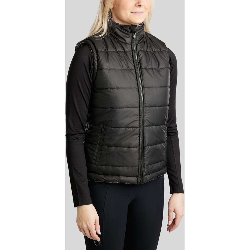 Montar Bezrękawnik Ocieplający MoCheri Reversible Black Peony