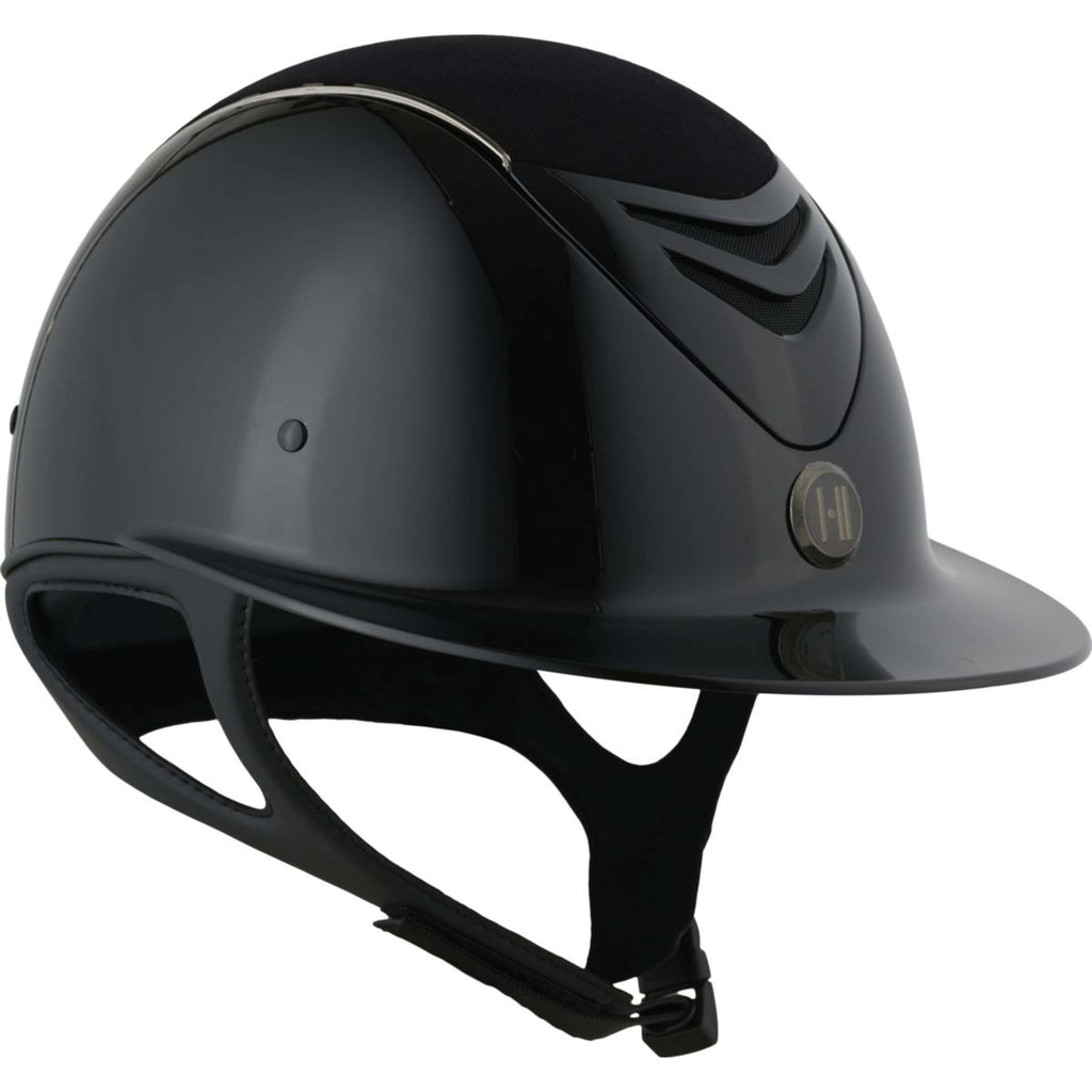 Kask jeździecki OneK Avancé Glossy Chamude Chrom paski czarny