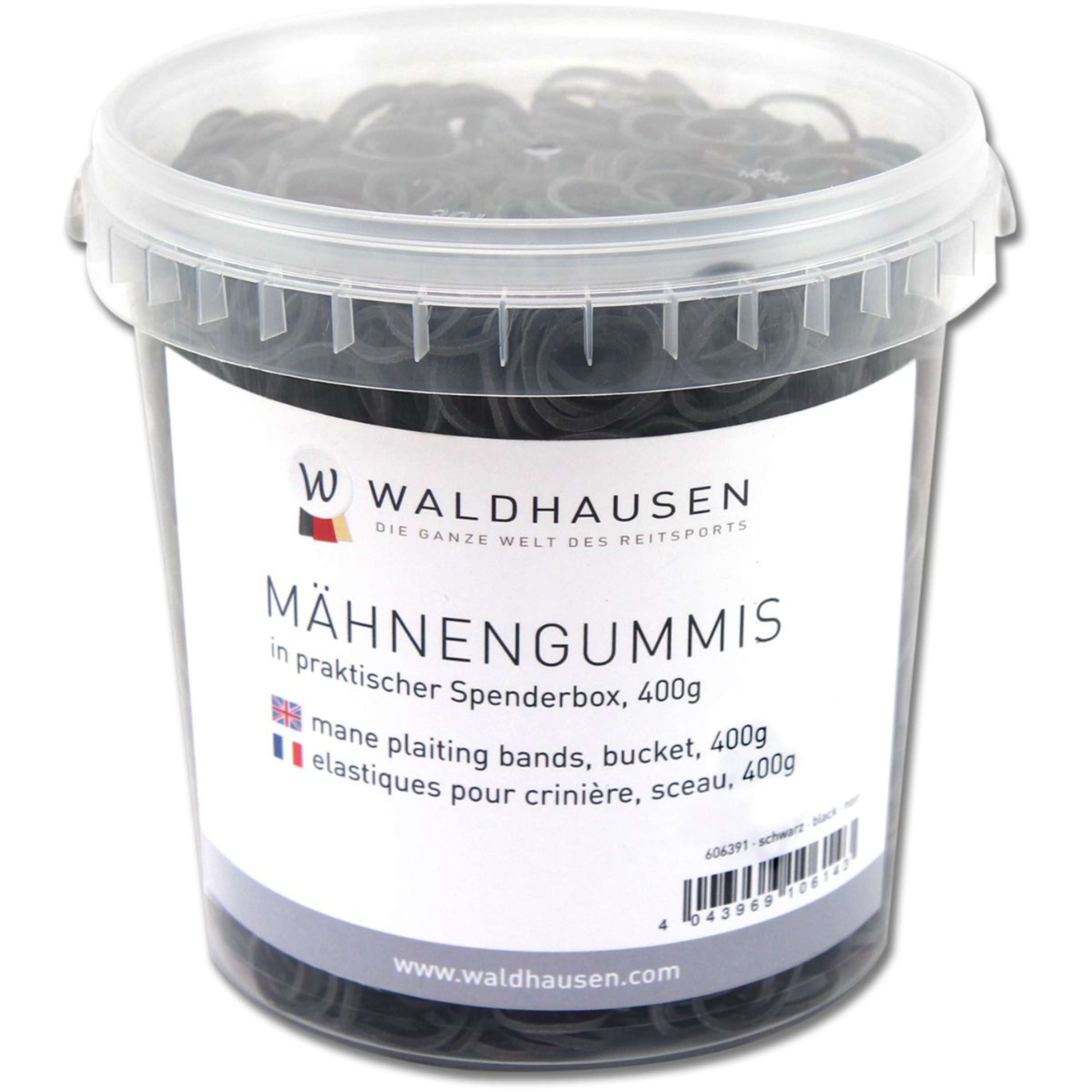 Waldhausen Gumki do grzywy w wiaderku czarne