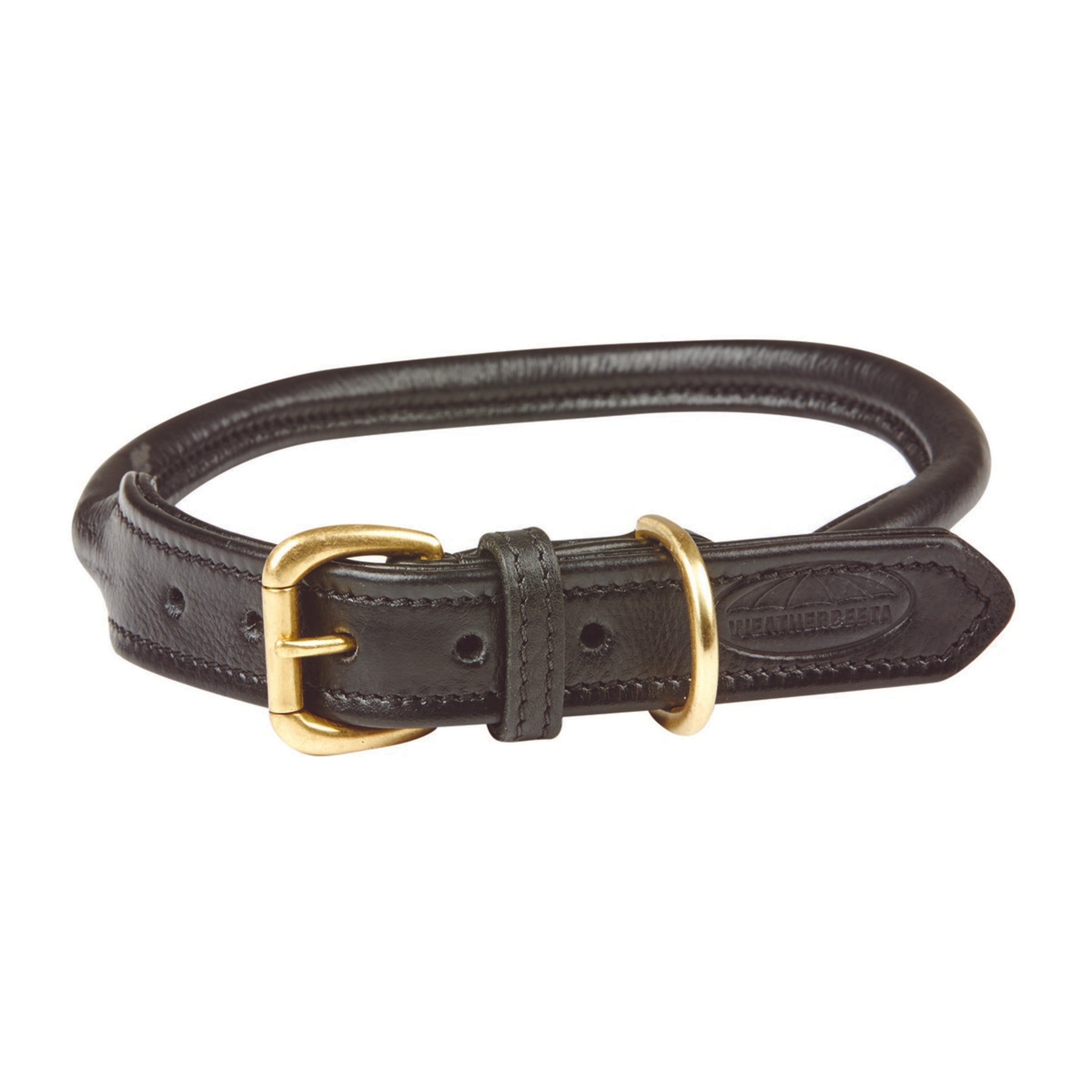 WeatherBeeta Dog Collar Rolled Skóra Czarny