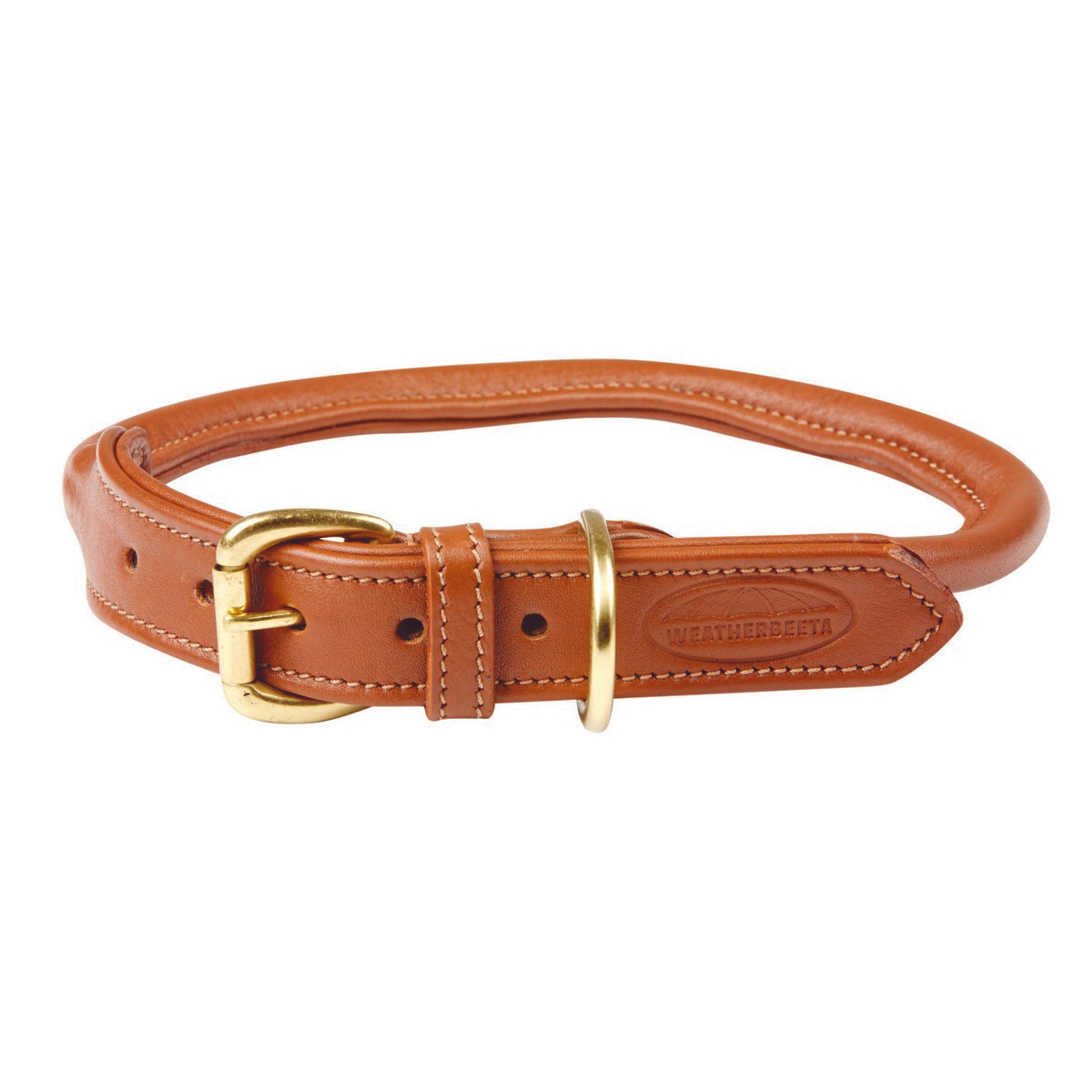 WeatherBeeta Dog Collar Rolled Skóra Tan
