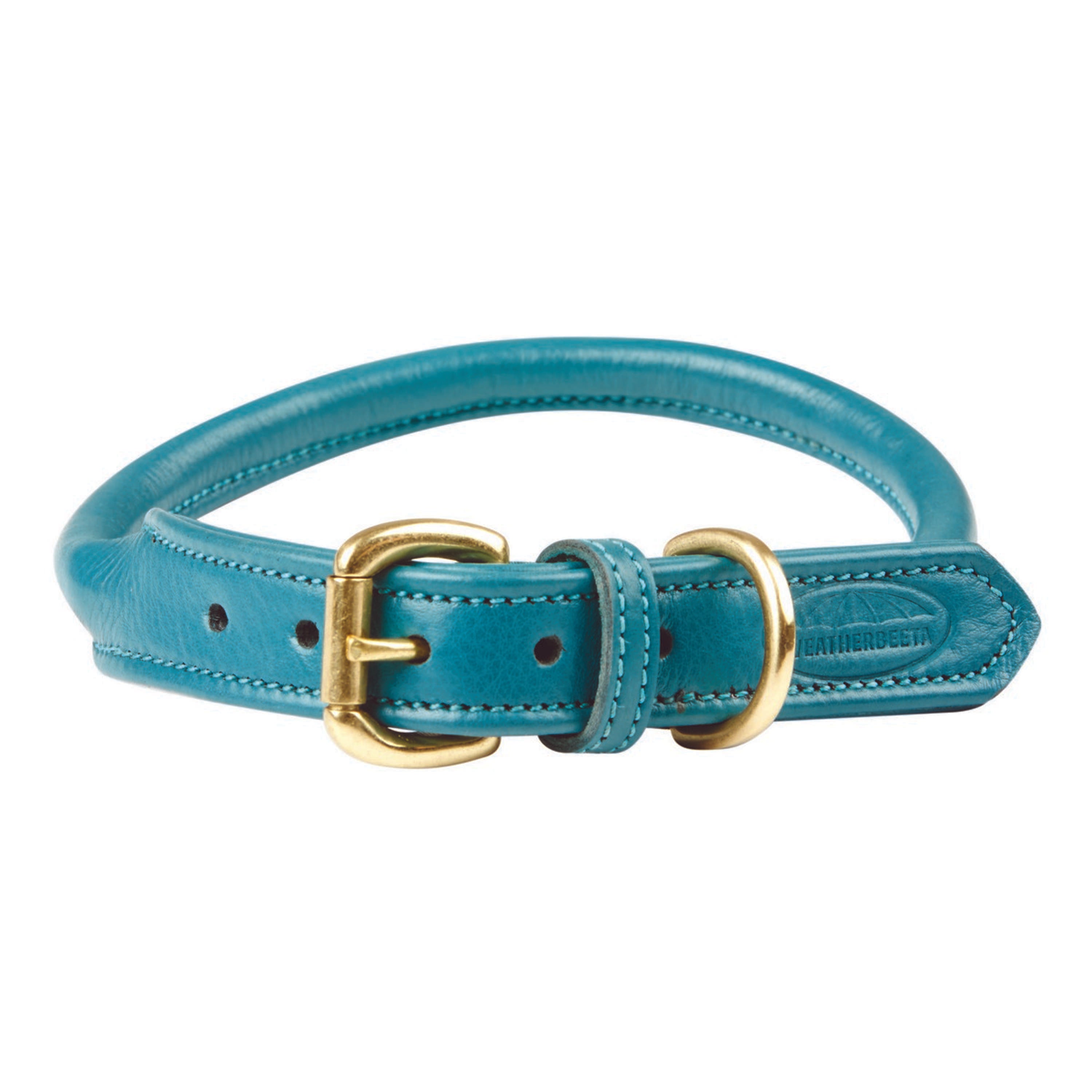WeatherBeeta Dog Collar Rolled Skóra Teal