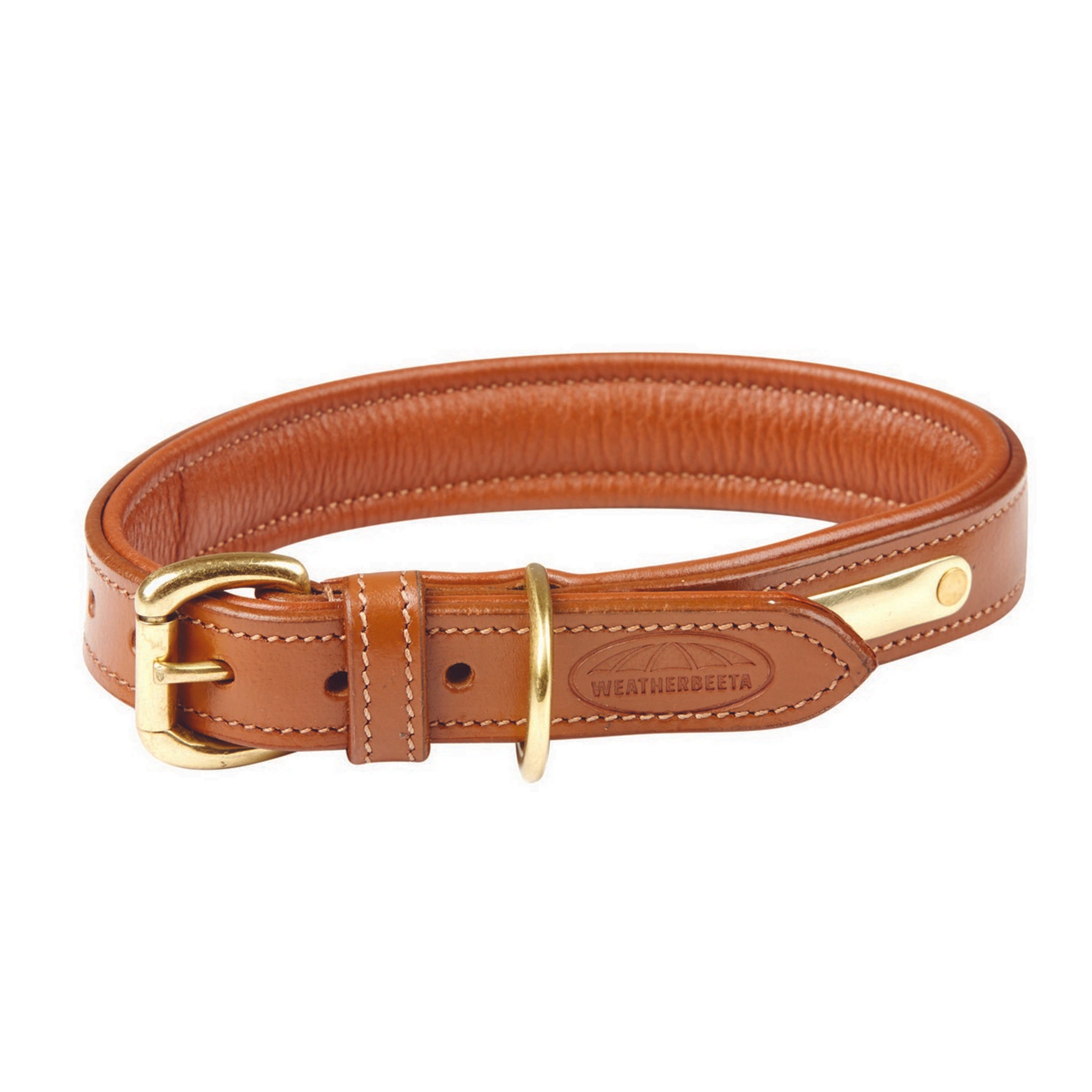 WeatherBeeta Dog Collar Padded Skóra Tan