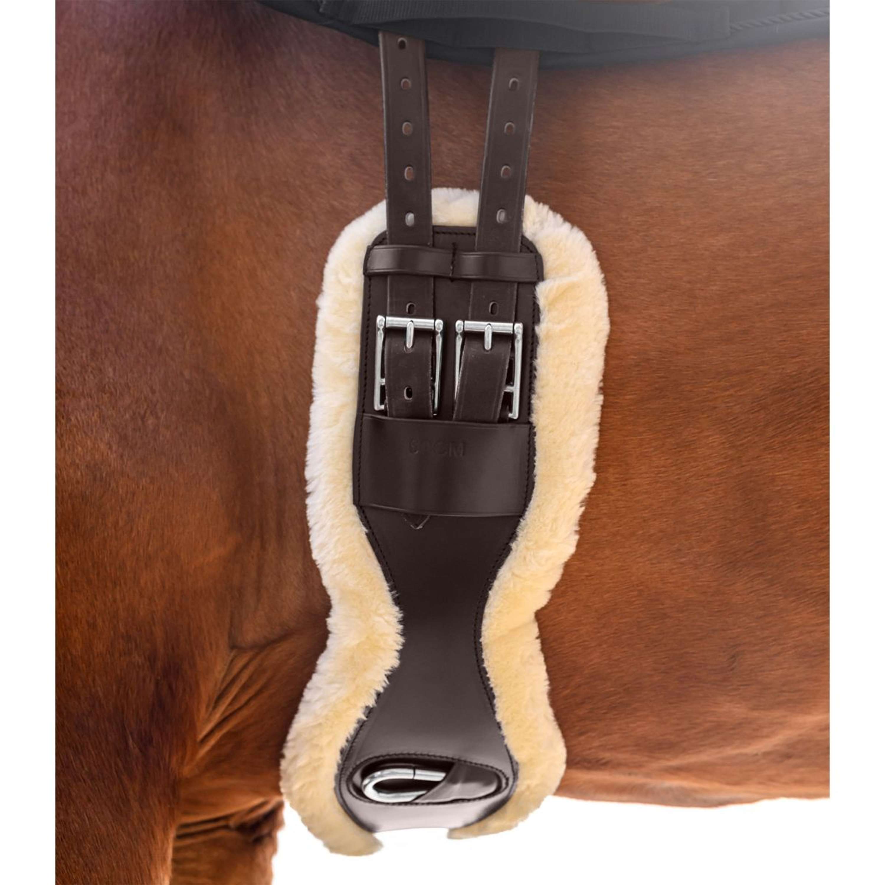 Waldhausen Popręg Leather ECO Wool Brązowy