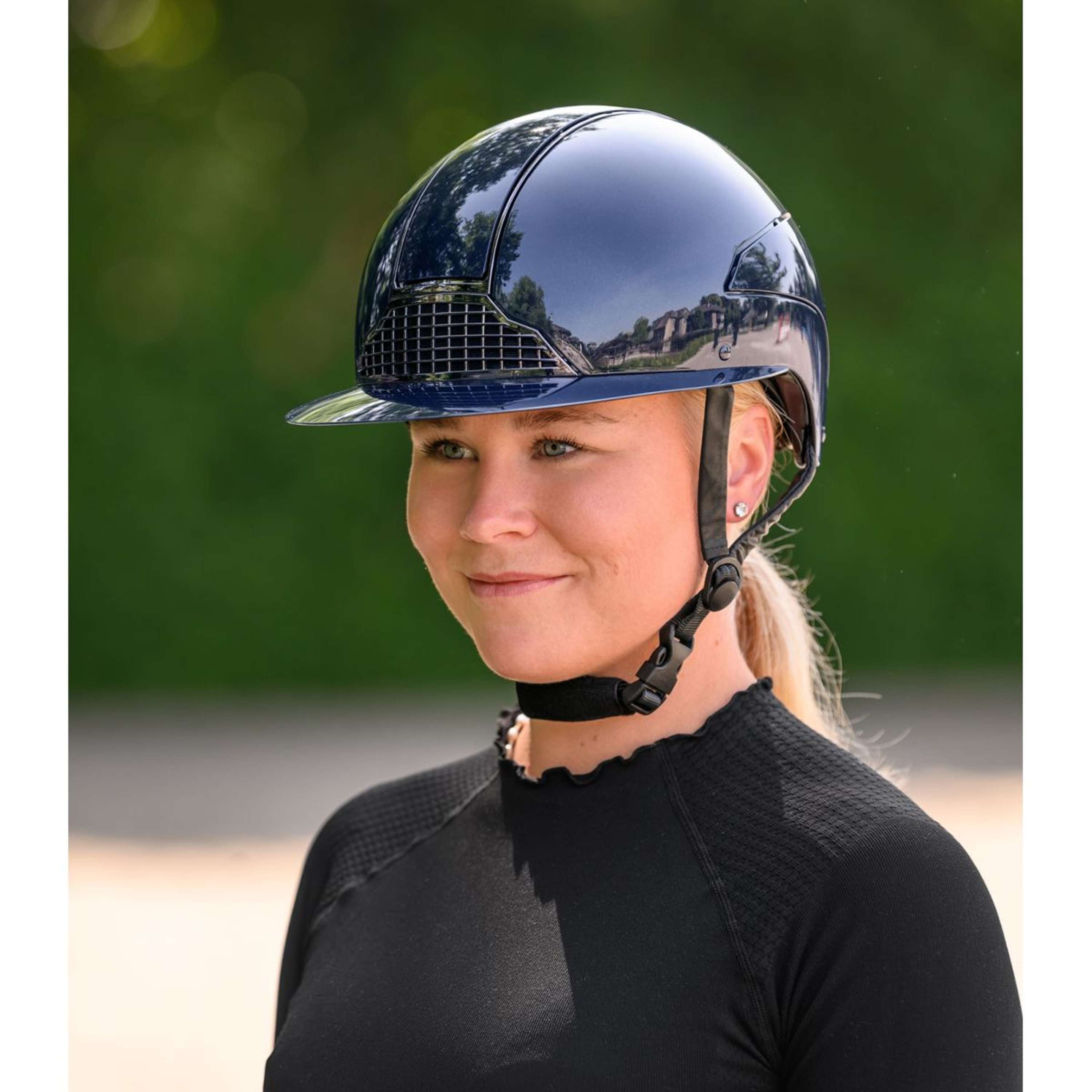 Swing Kask Jeździecki H24 Lady Glossy Granatowy