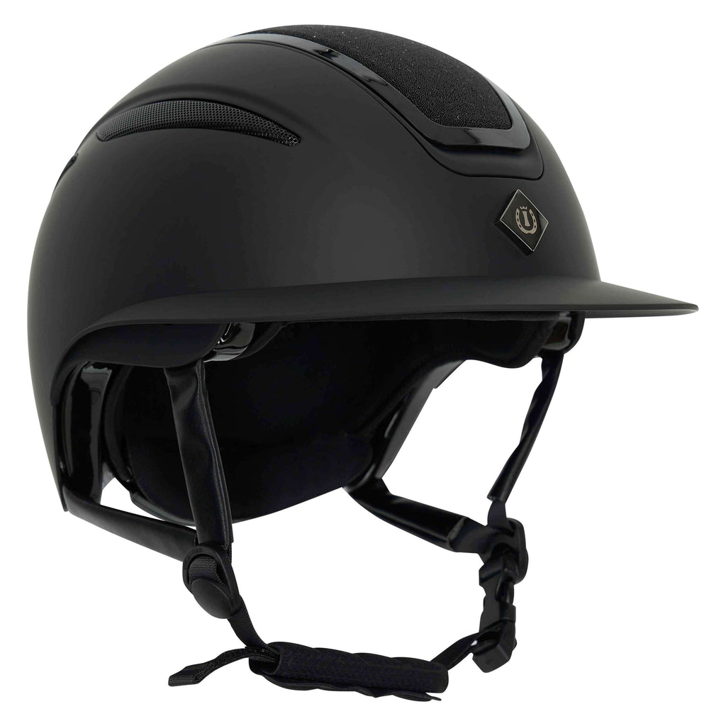Imperial Riding Kask jeździecki IRHOlania Deluxe Big Visor czarny brokatowy