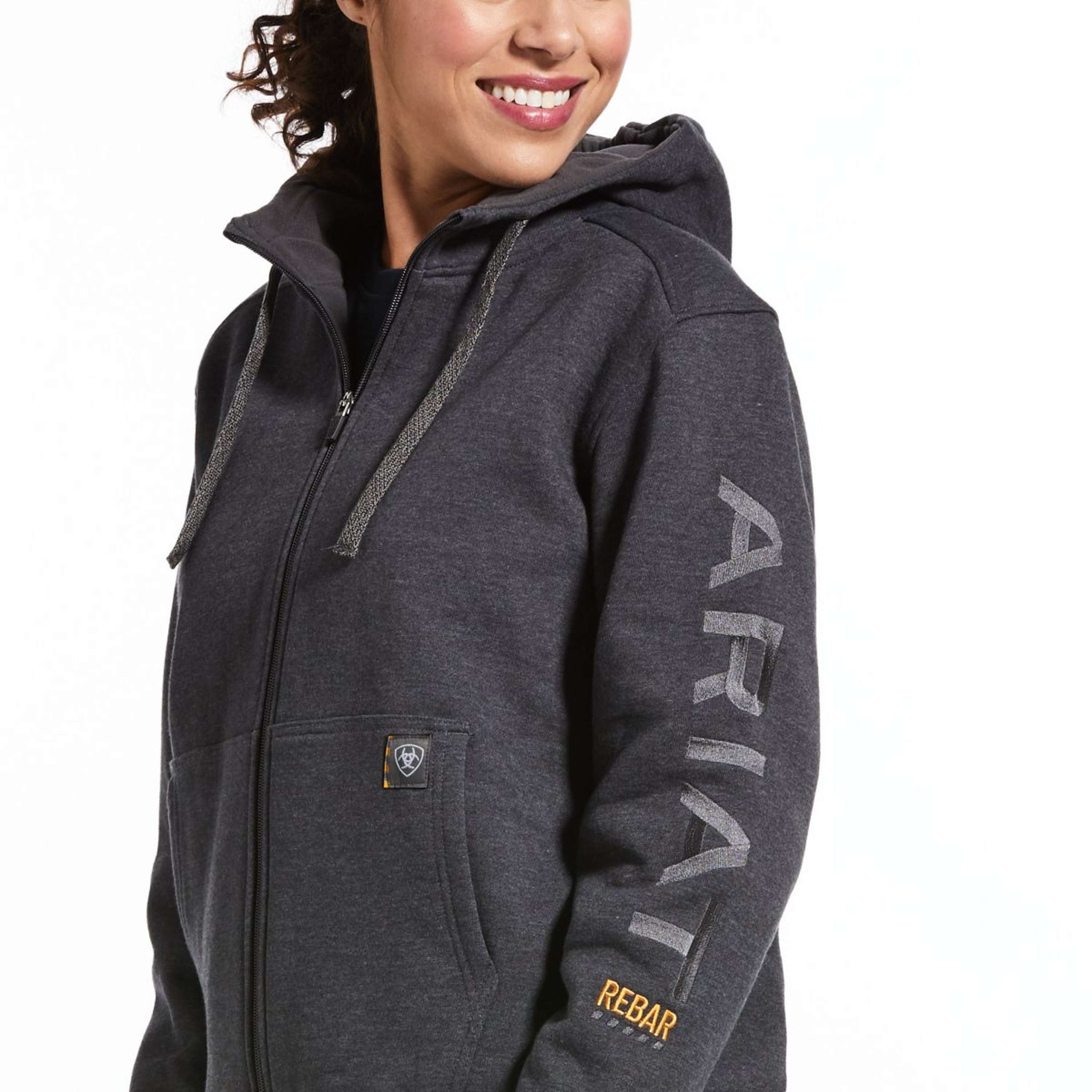 Ariat Bluza Z Kapturem I Zamkiem Rebar All Weather Damski Charcoal Heather