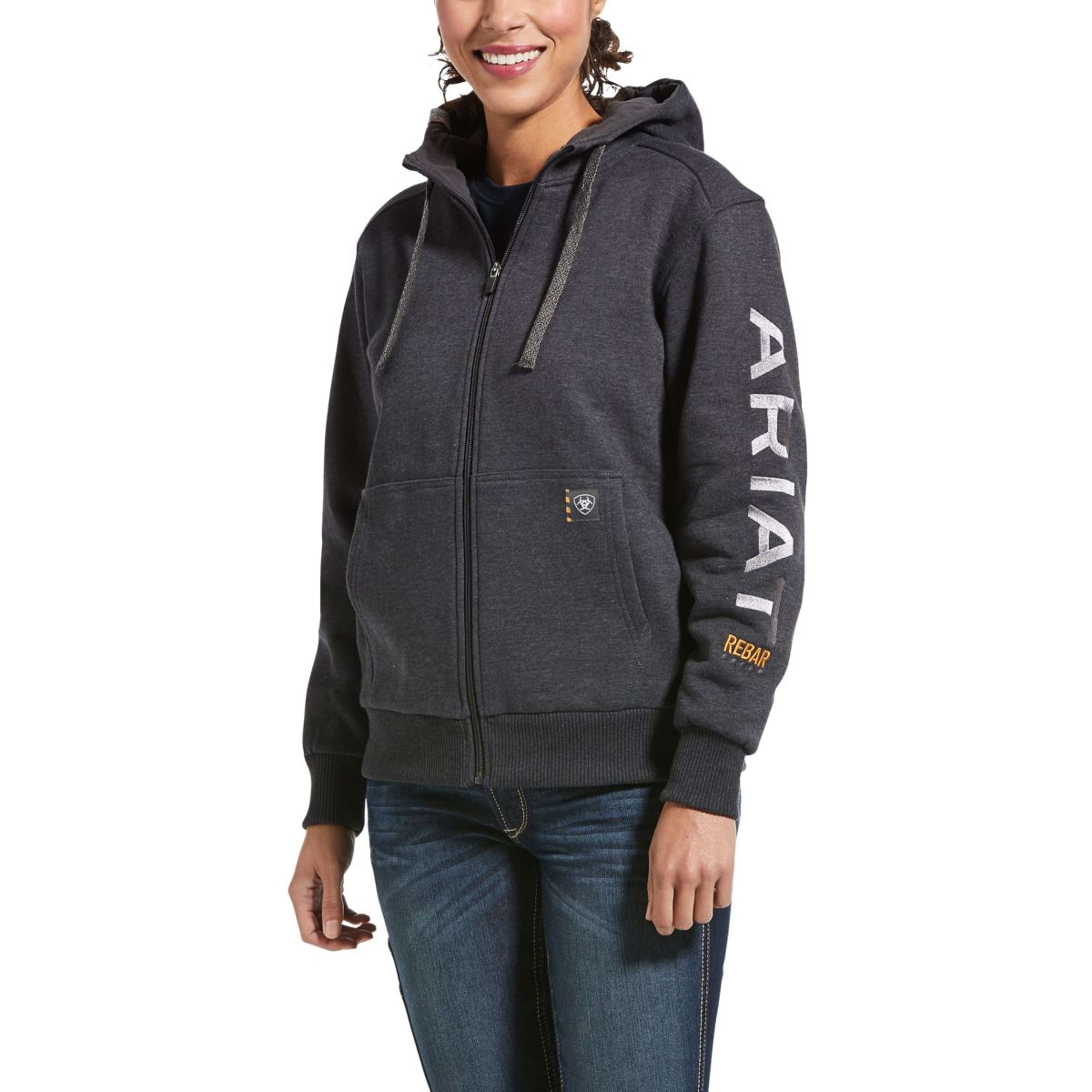 Ariat Bluza Z Kapturem I Zamkiem Rebar All Weather Damski Charcoal Heather