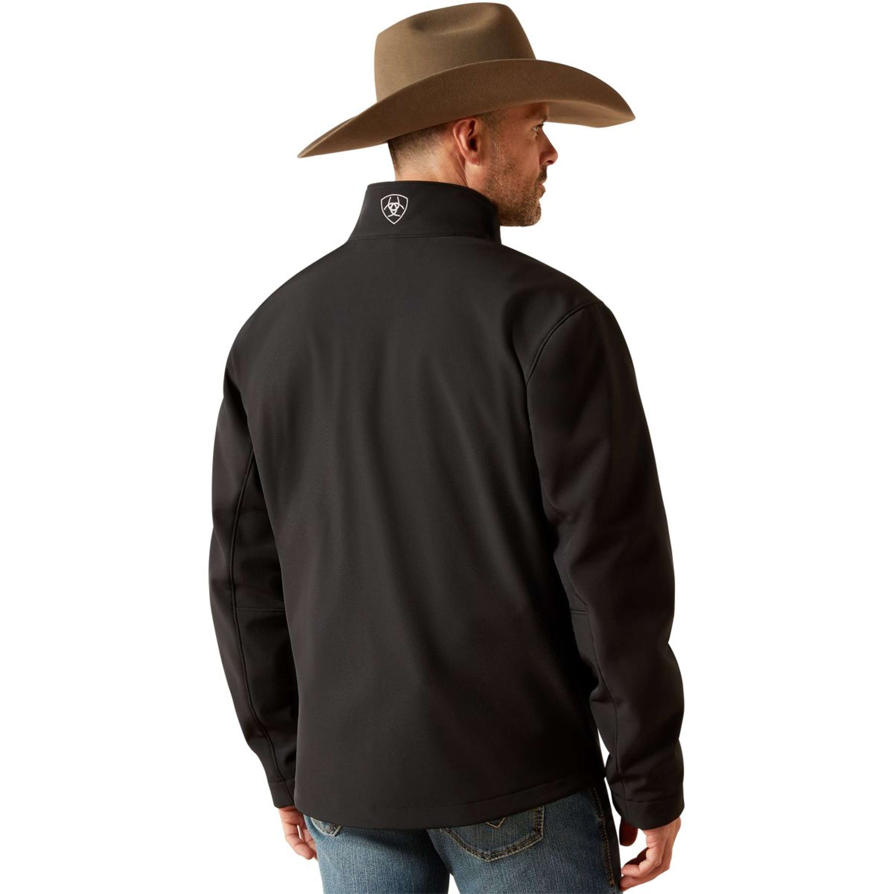 Ariat Softshell Bluza Z Kapturem I Zamkiem Logo Męski Czarny