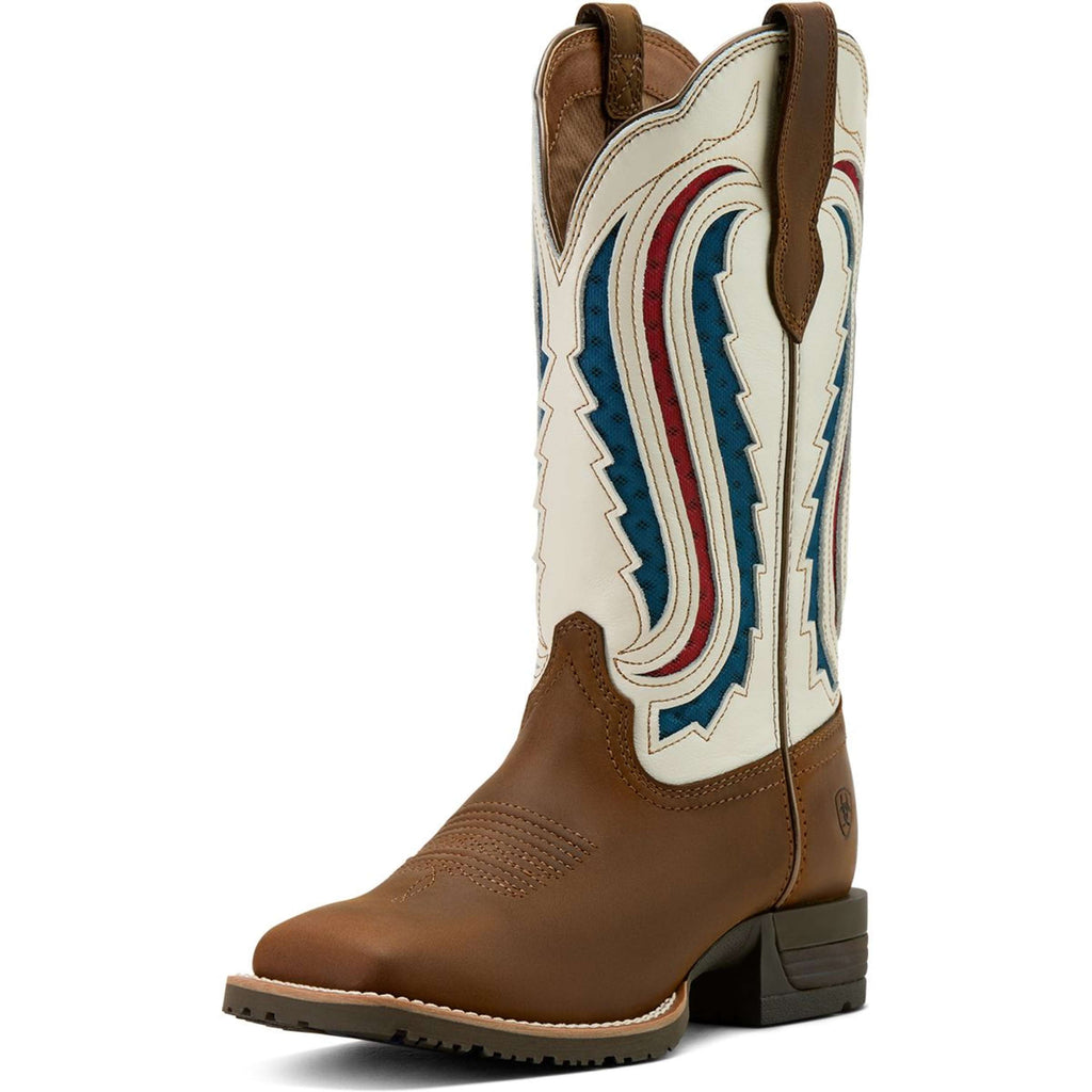 Ariat Kowbojki Hybrid Ranchwork Venttek Damski Distressed Brown/Crema