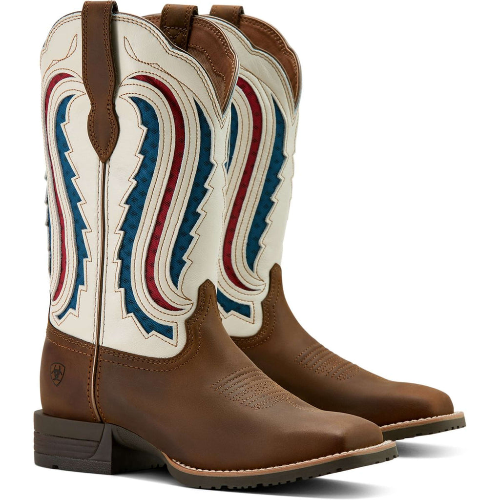Ariat Kowbojki Hybrid Ranchwork Venttek Damski Distressed Brown/Crema