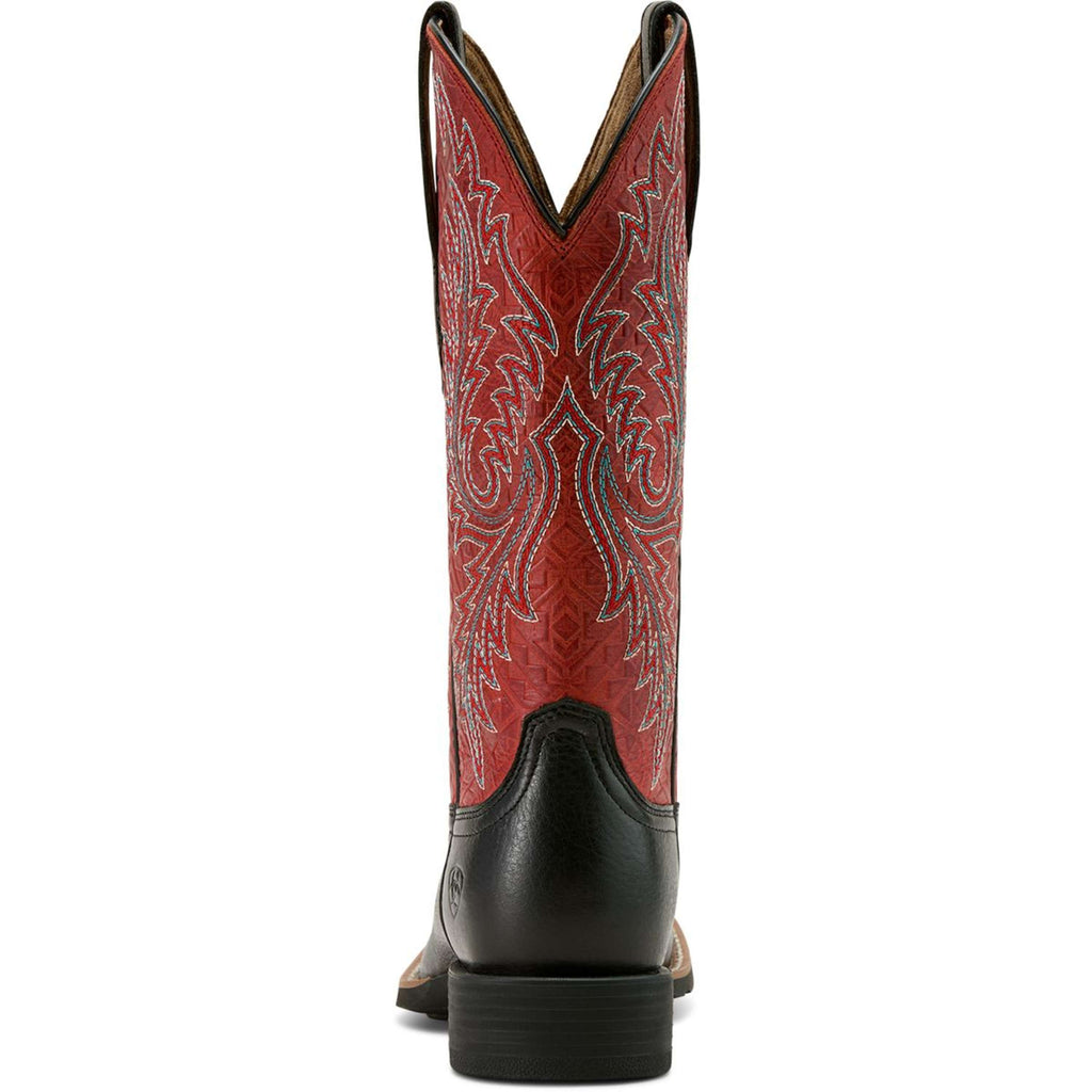 Ariat Kowbojki Round Up Stretchfit Damski Black Deertan/Garnet Emboss