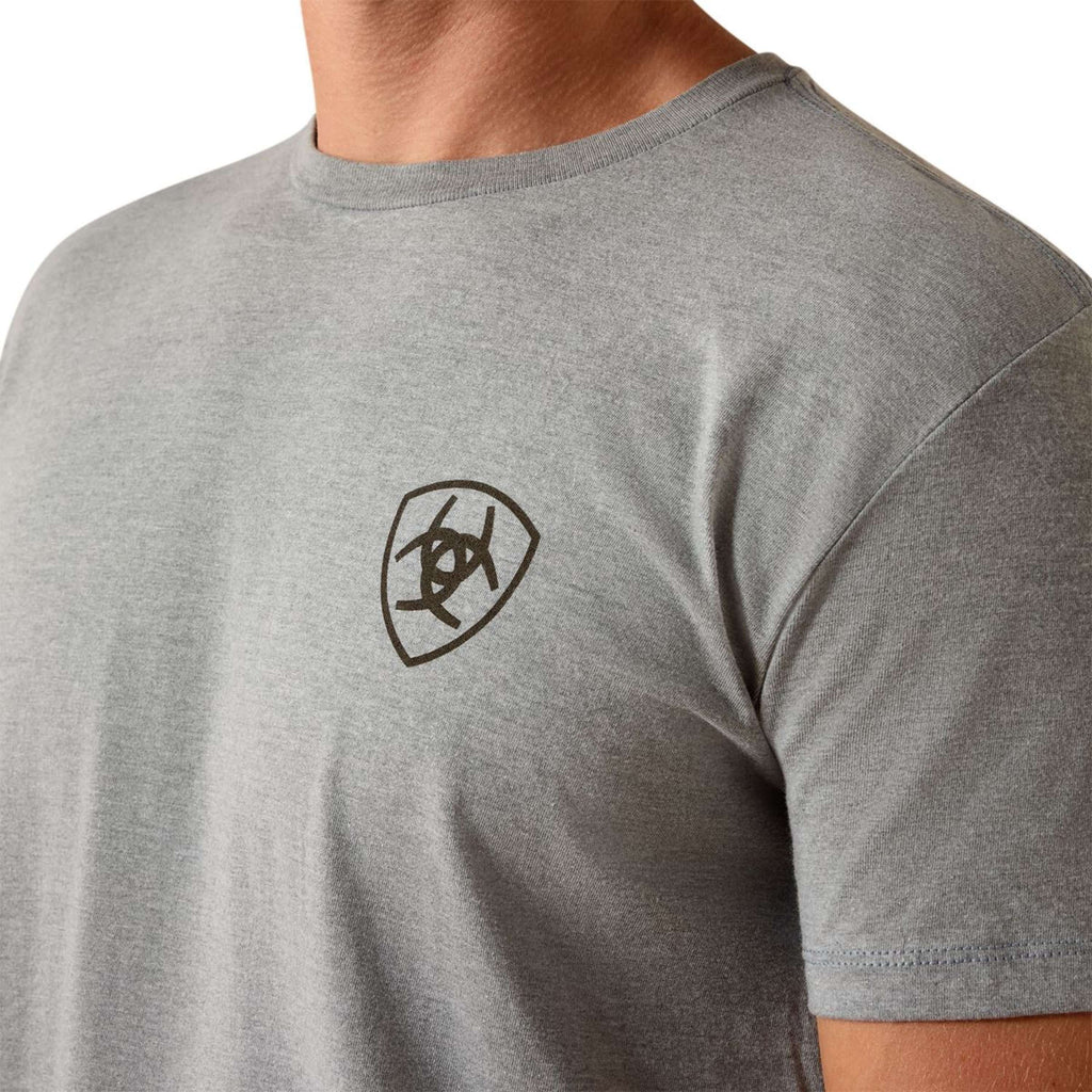 Ariat T Shirt Banner Badge Męski Szary