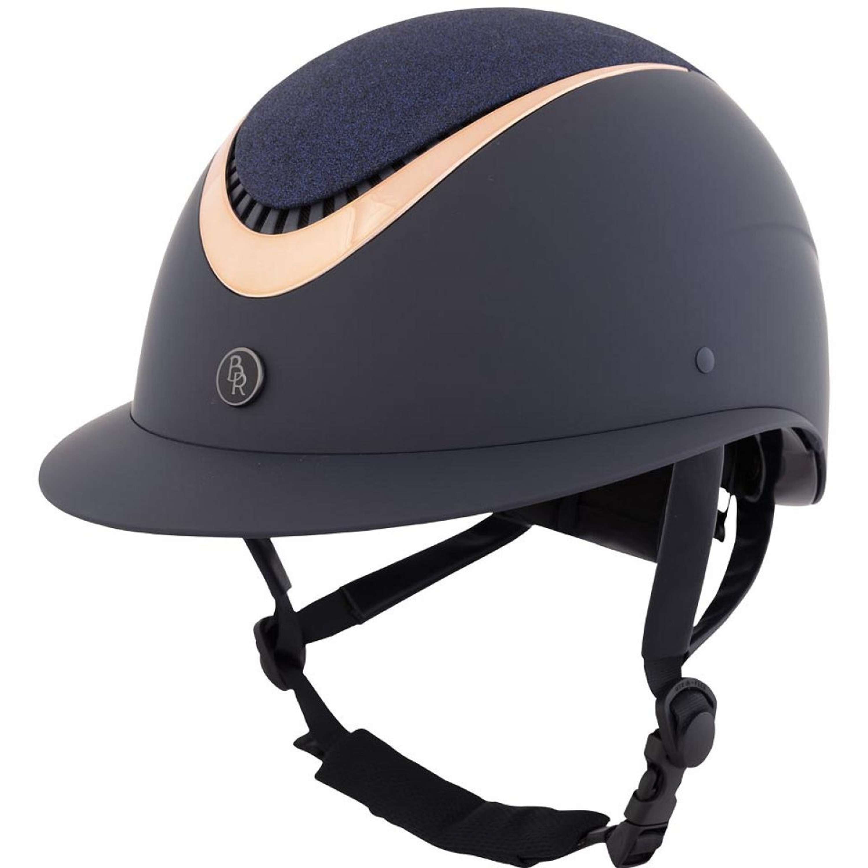 BR Kask Jeździecki Theta Plus Painted Glitter Granatowy/Różowy