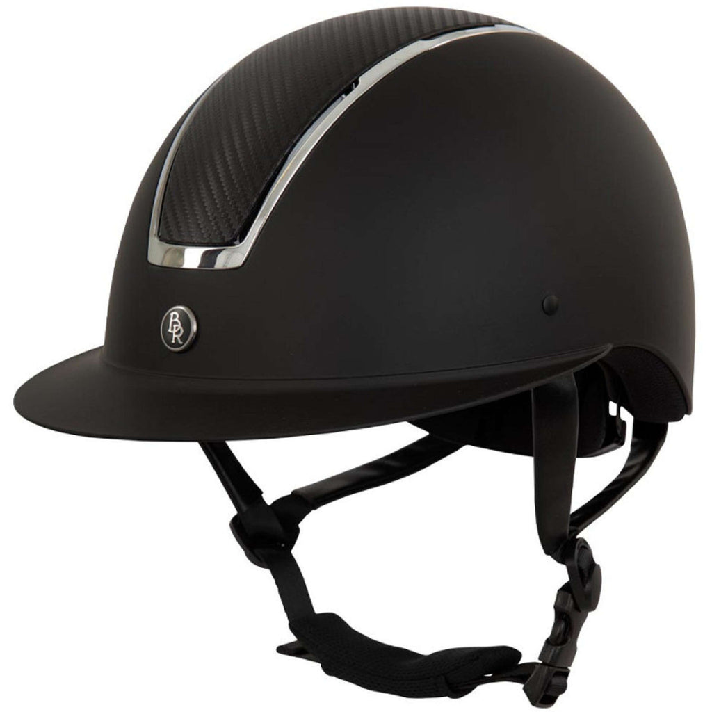 Kask jeździecki BR Omega malowany Czarny/Chromowany