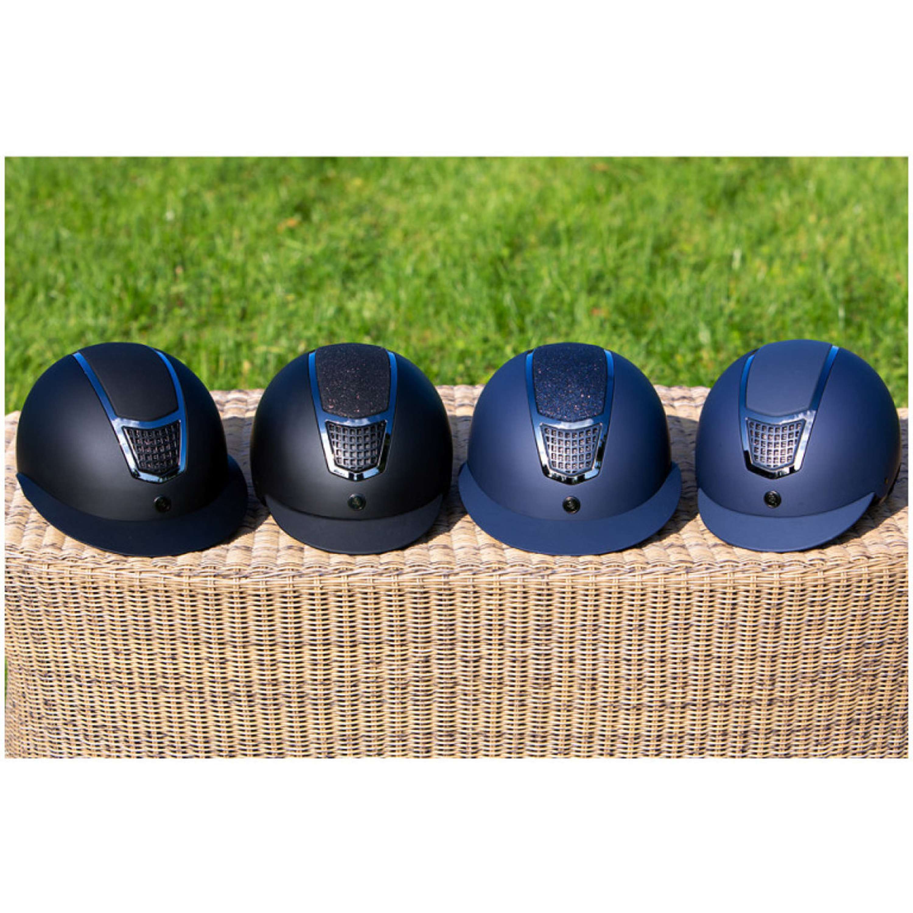 Kask jeździecki BR Lambda brokat czarny/stalowoszary