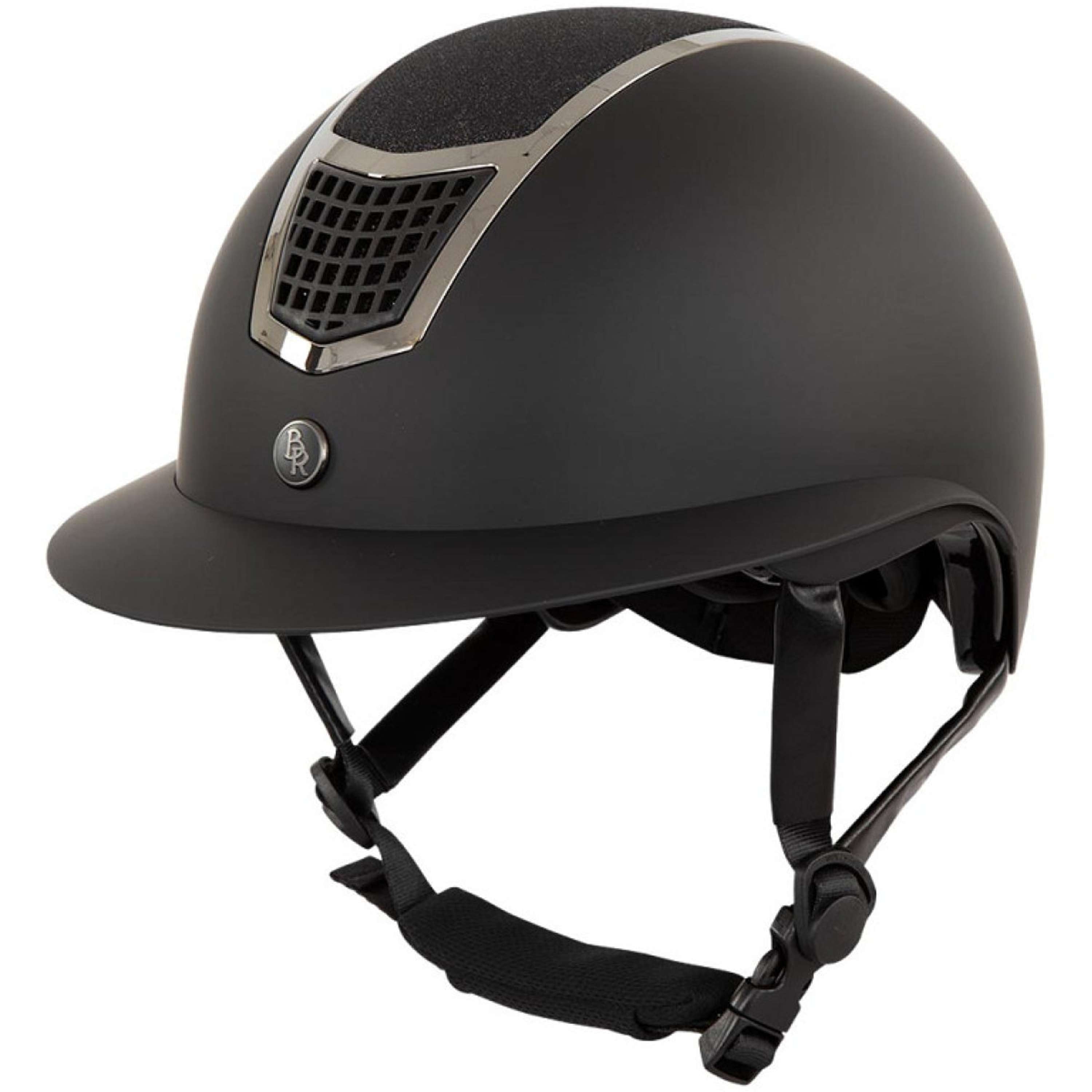 BR Kask Jeździecki Lambda Plus Glitter Czarny/Stalowoszary