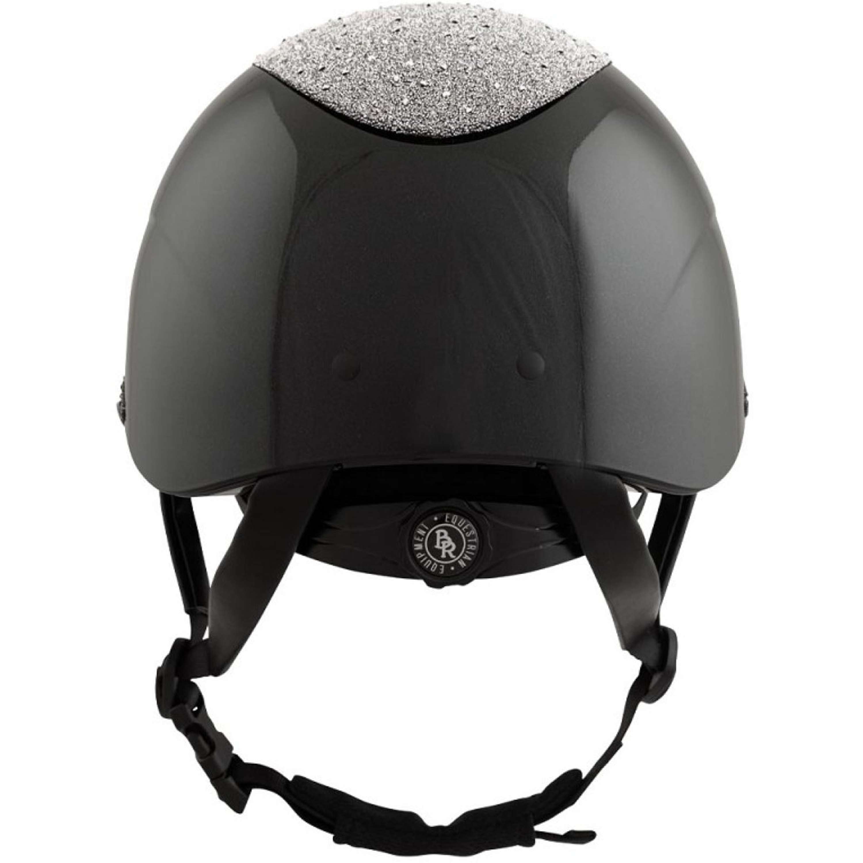 BR Kask Jeździecki Theta Plus Dazzling Glamourous Glossy Czarny/Stalowoszary