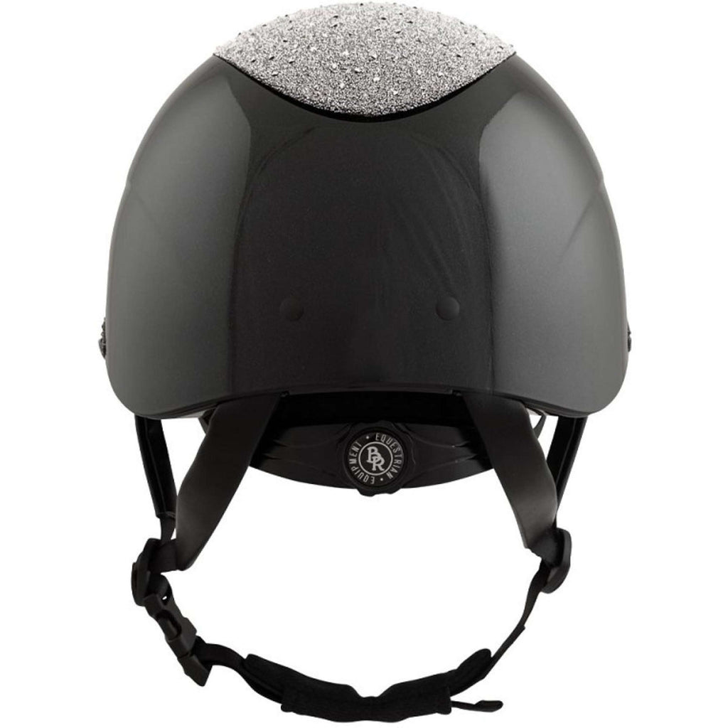 BR Kask jeździecki Theta Plus Dazzling Glamourous Glossy czarny/stalowoszary