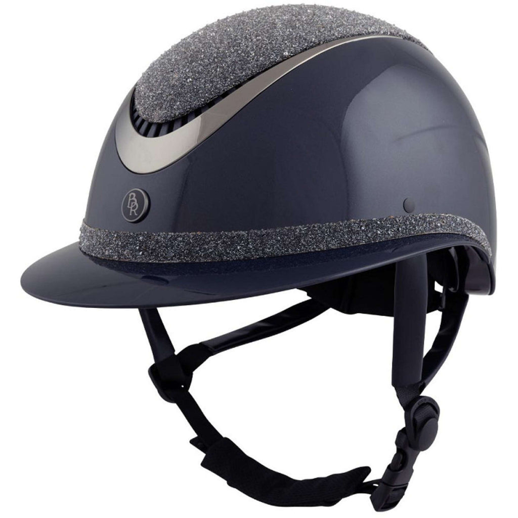 BR Kask jeździecki Theta Plus Dazzling Glamourous Glossy granatowy/gunmetal