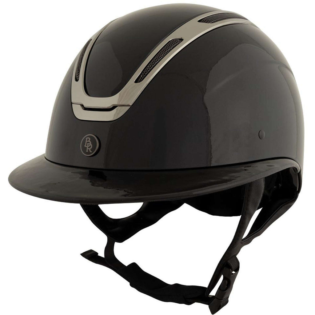 BR Kask Jeździecki Zeta Serene Shine Czarny/Stalowoszary