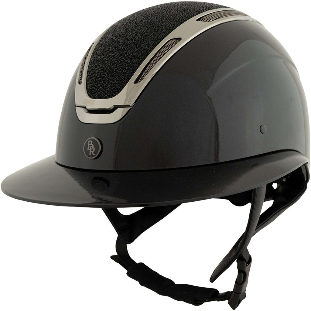 BR Kask Jeździecki Zeta Lumina Polo Czarny/Stalowoszary