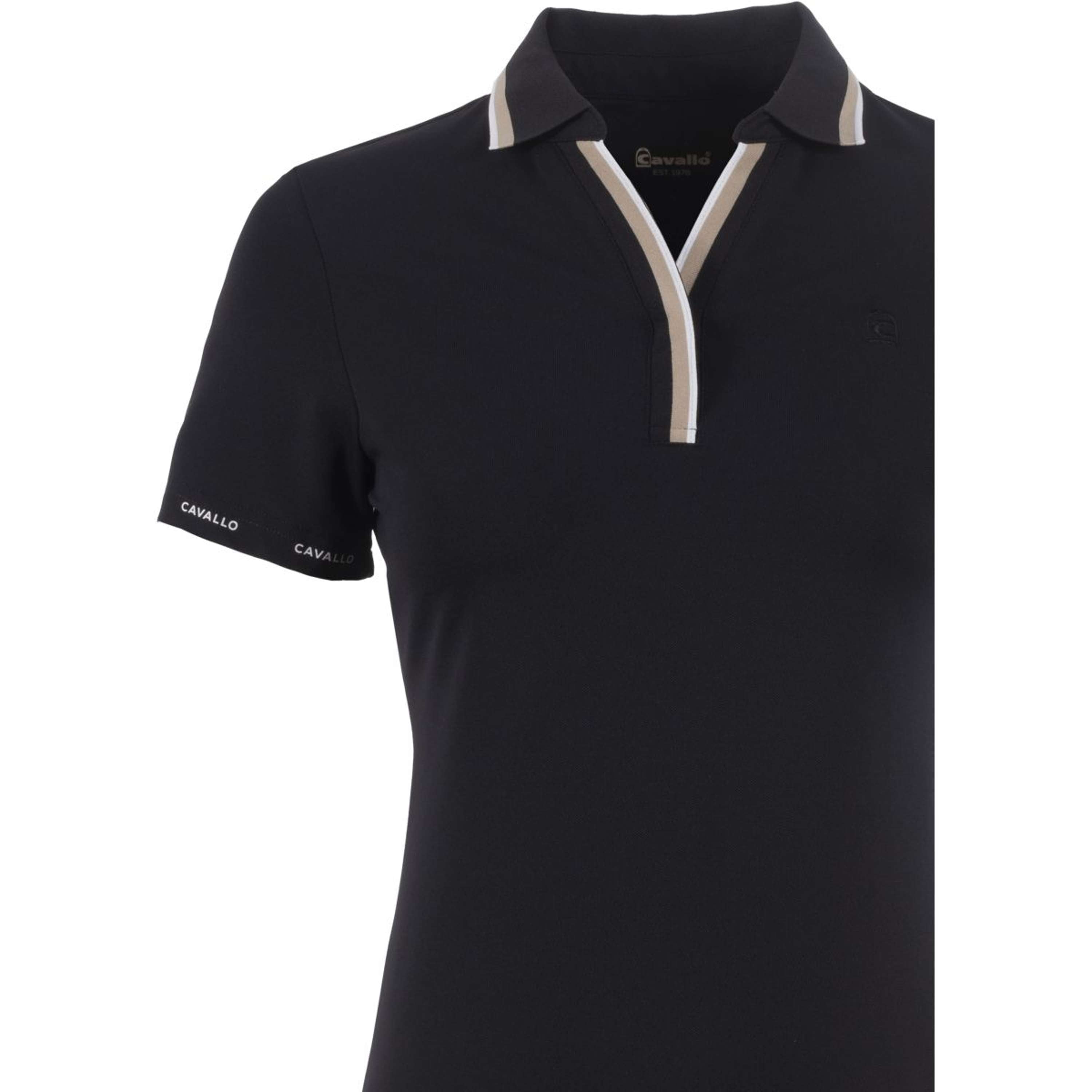 Cavallo Poloshirt CavalPique V Neck Czarny