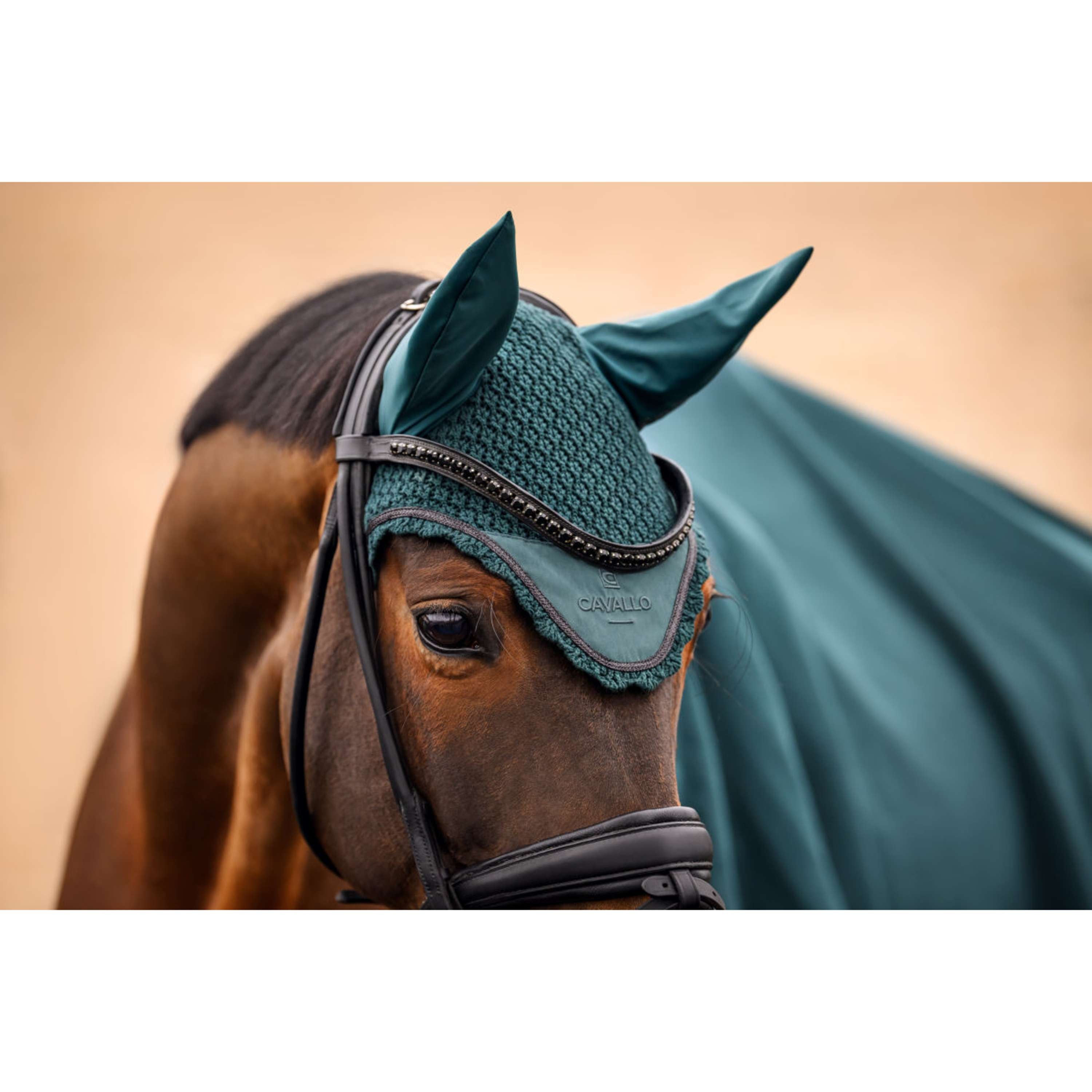 Nauszniki dla konia Cavallo CavalPerla Dark Peacock