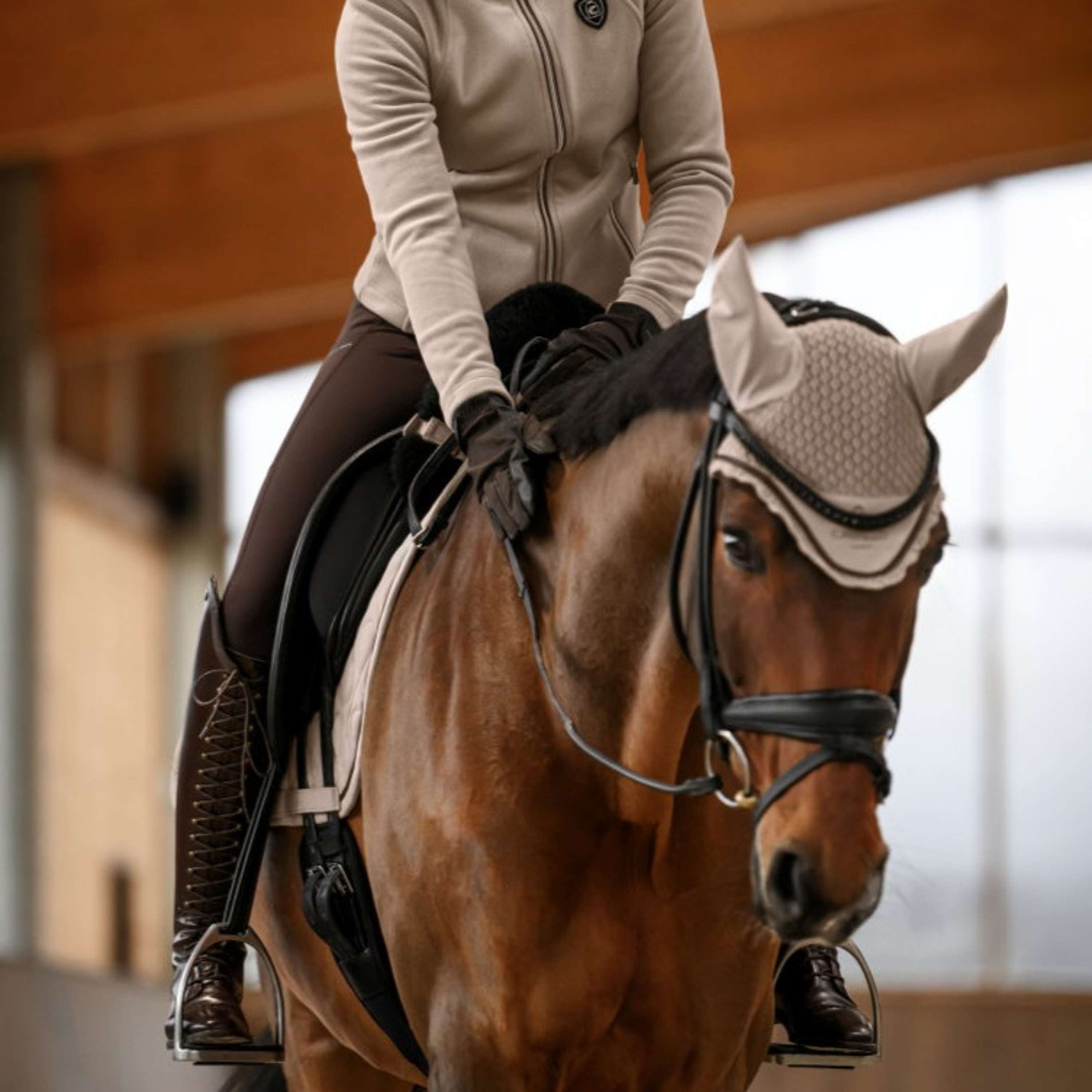 Nauszniki dla konia Cavallo CavalPerla Latte
