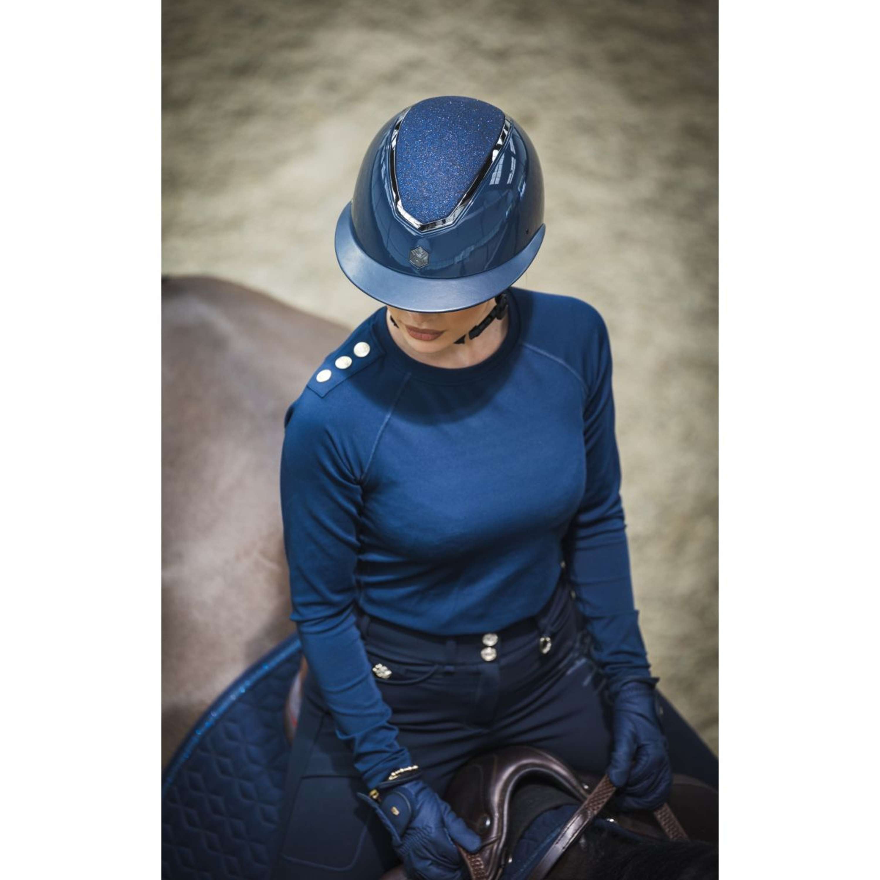 Kask jeździecki Charles Owen Kylo Sparkly Wide Peak MIPS Navy Gloss/Pewter