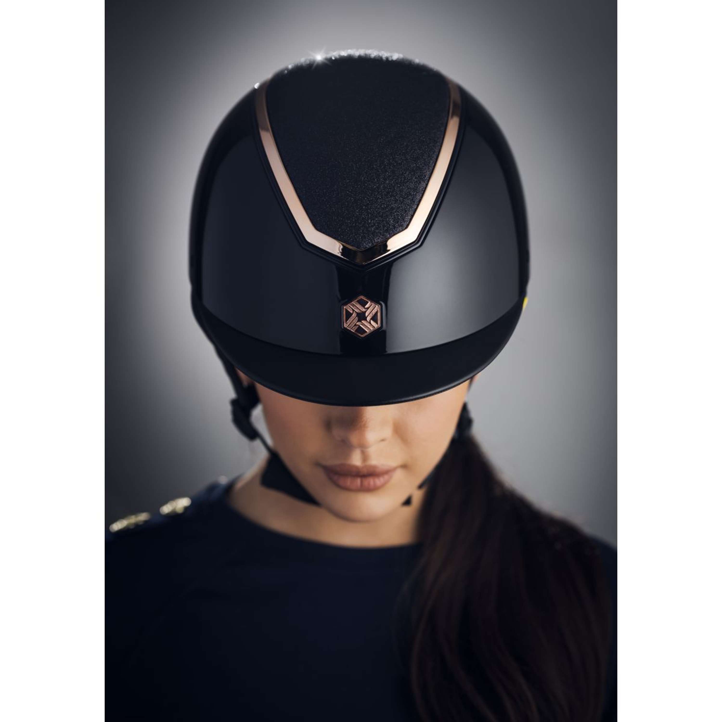 Charles Owen Kask Jeździecki Kylo Sparkly MIPS Black Gloss/Rose Gold