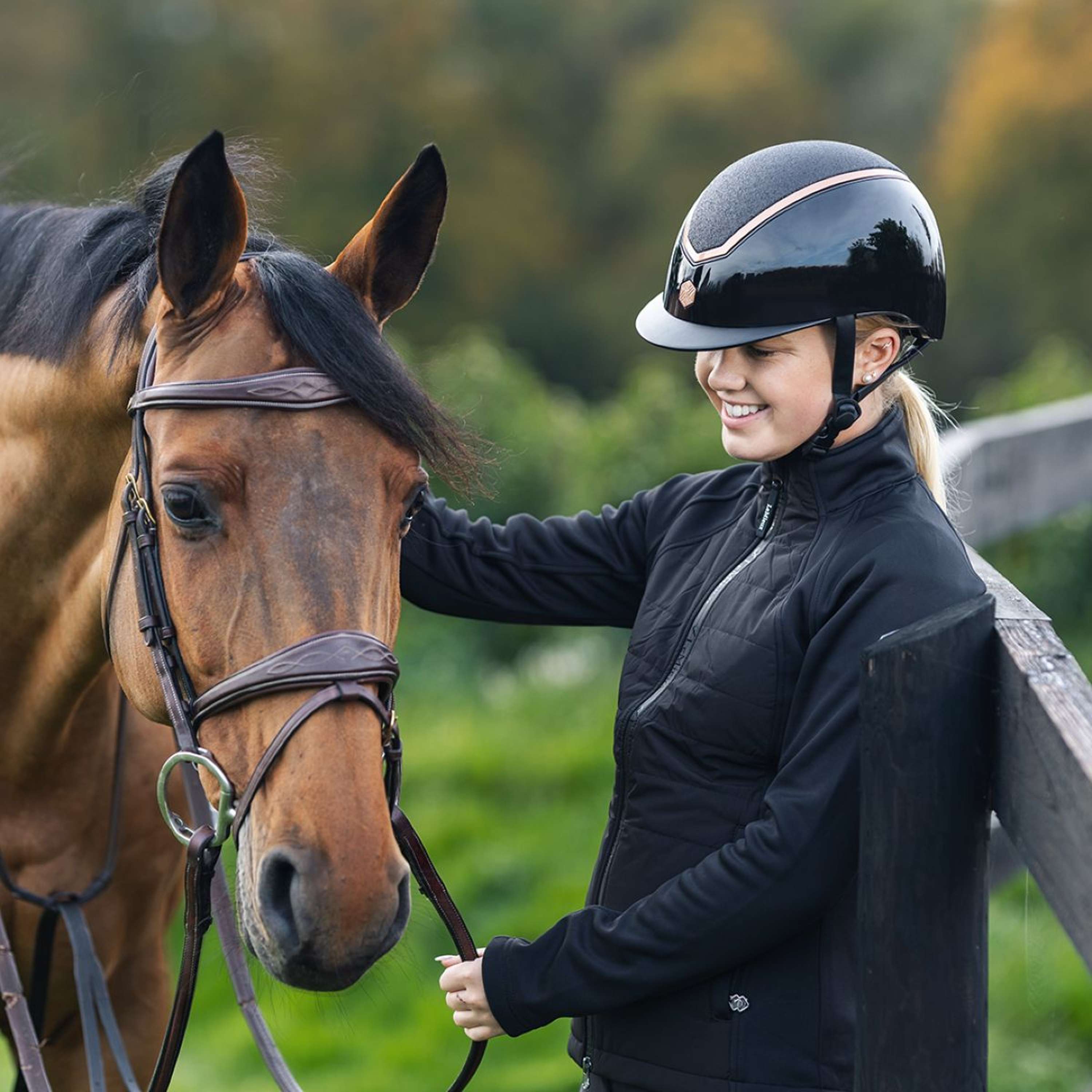 Kask jeździecki Charles Owen Kylo Sparkly Black Gloss/Rose Gold