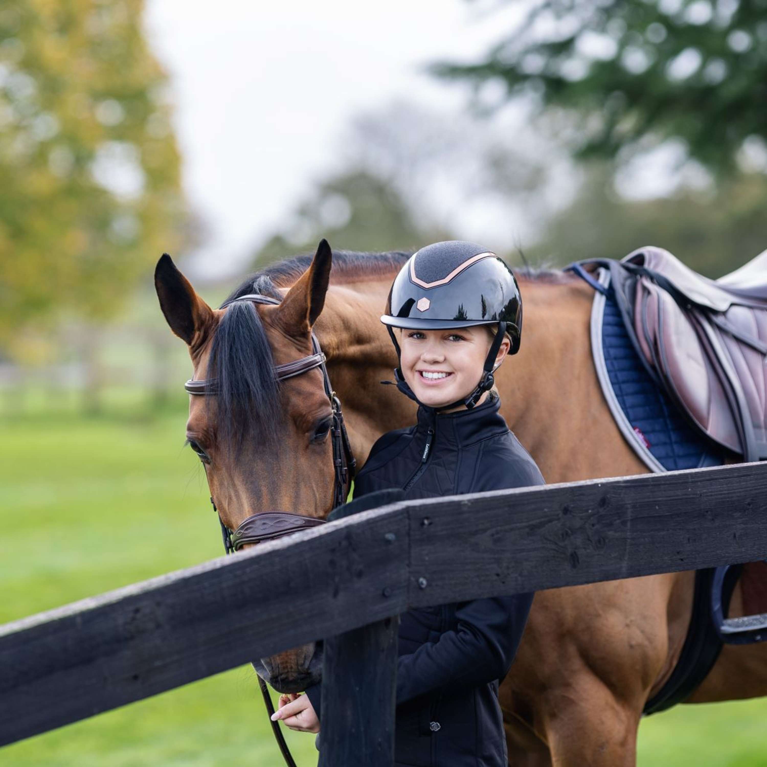 Kask jeździecki Charles Owen Kylo Sparkly Black Gloss/Rose Gold