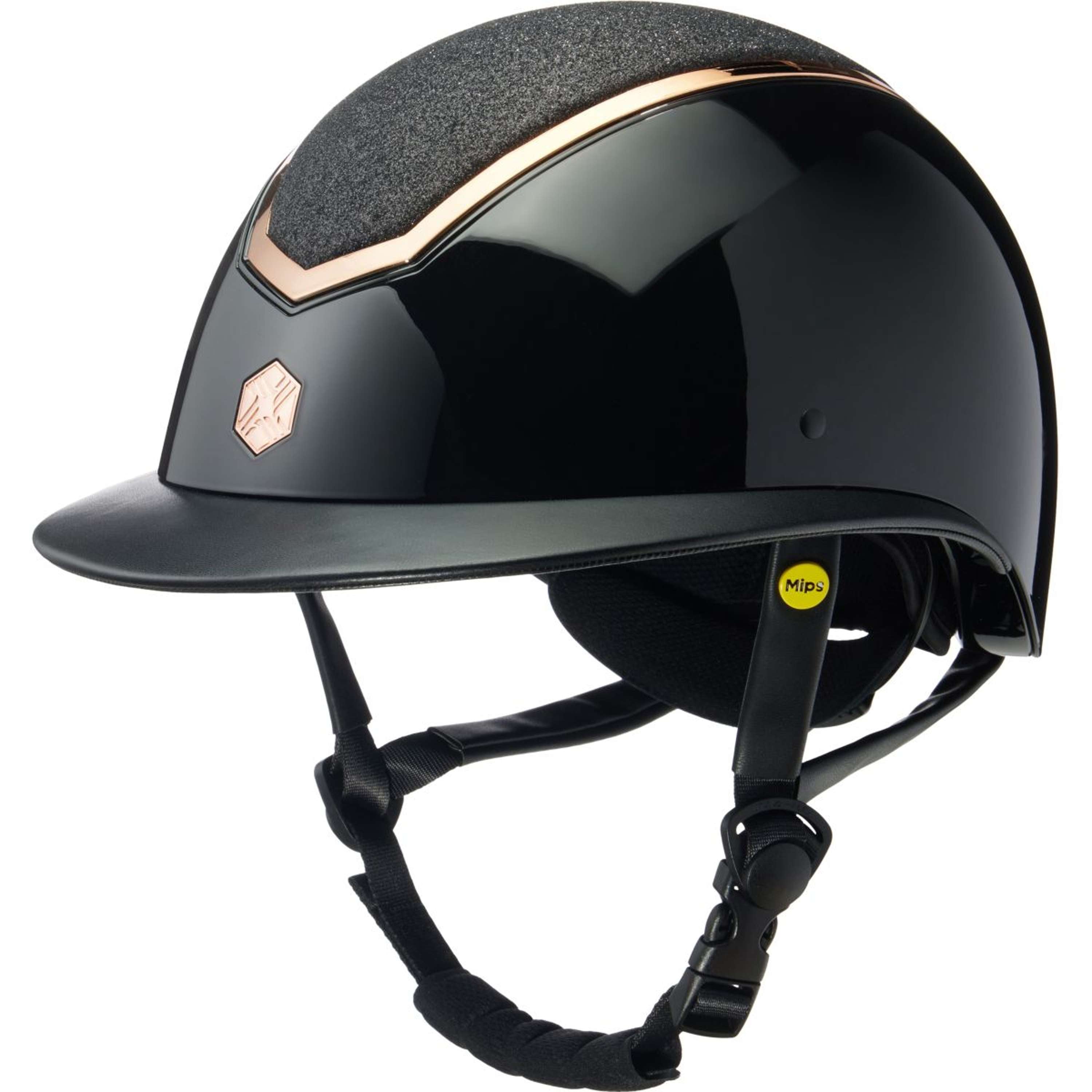 Charles Owen Kask Jeździecki Kylo Sparkly Wide Peak MIPS Black Gloss/Rose Gold