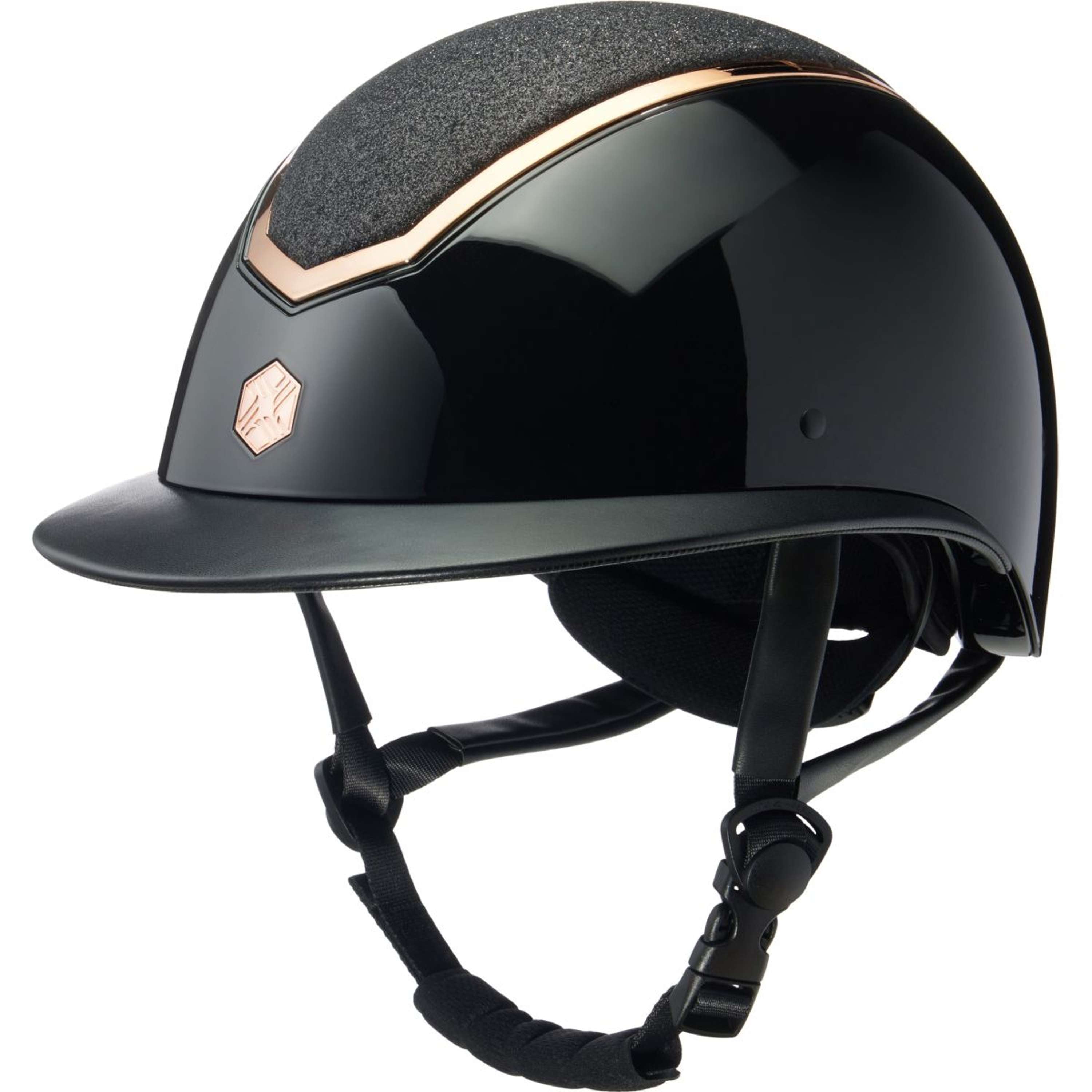 Charles Owen Kask Jeździecki Kylo Sparkly Wide Peak Black Gloss/Rose Gold