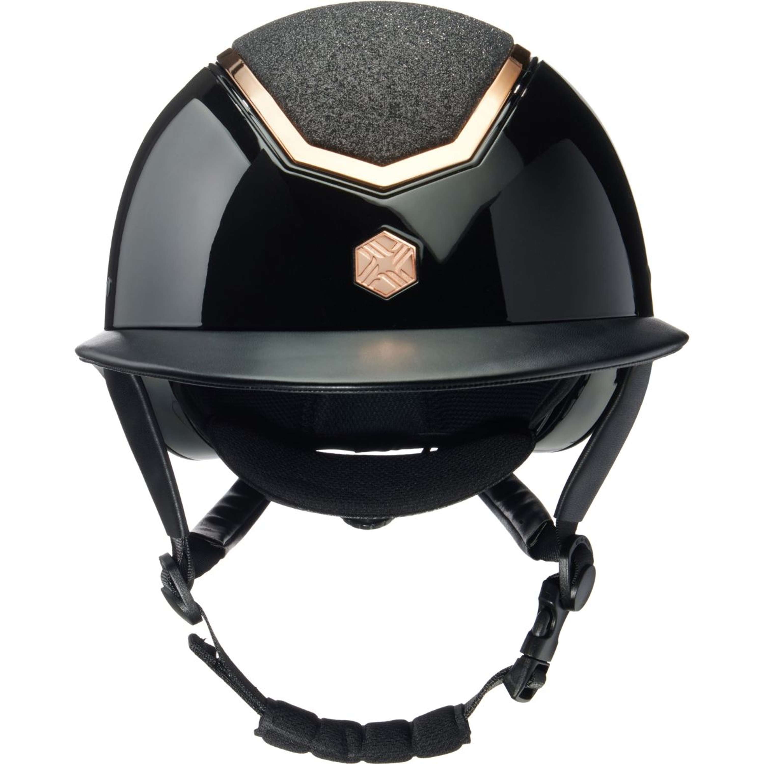 Charles Owen Kask Jeździecki Kylo Sparkly Wide Peak Black Gloss/Rose Gold