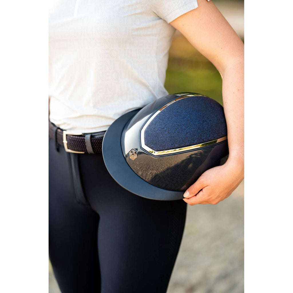 Charles Owen Kask Jeździecki Kylo Sparkly Wide Peak Navy Gloss/Pewter