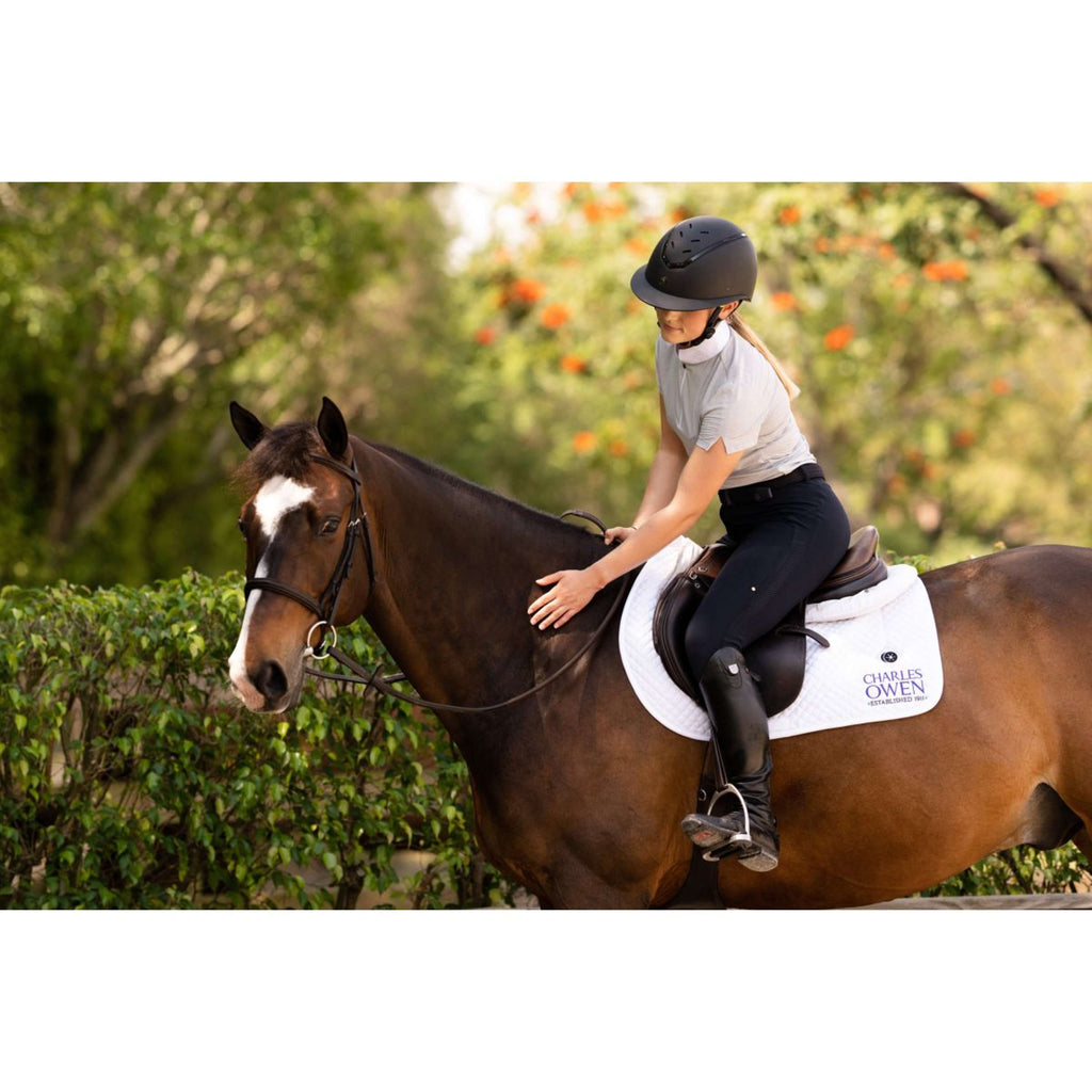 Kask jeździecki Charles Owen Kylo Wide Peak, czarny mat/czarny połysk