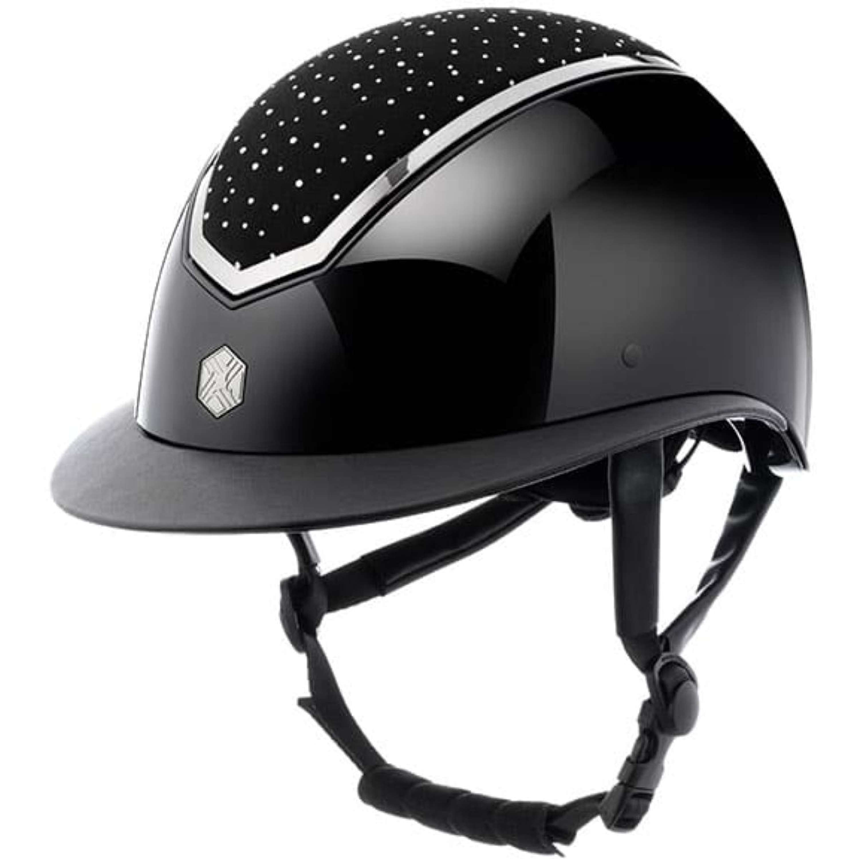 Charles Owen Kask Jeździecki Kylo Crystal Wide Peak Black Gloss/Chrome